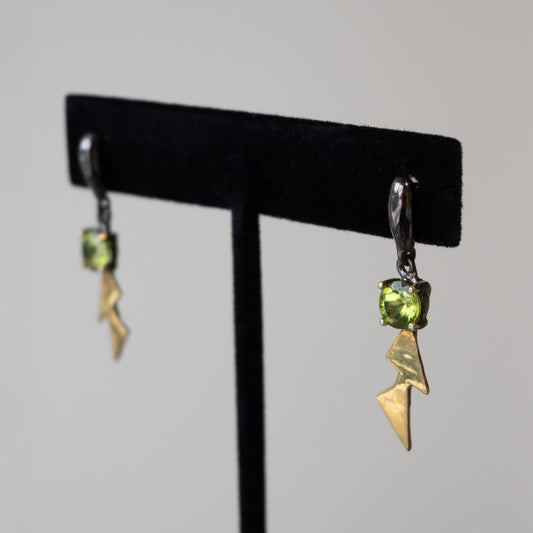 Out Designs, Peridot Bolt Earrings