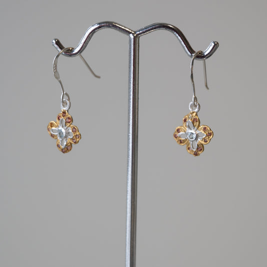 Out Designs, Aquamarine Flower Earrings