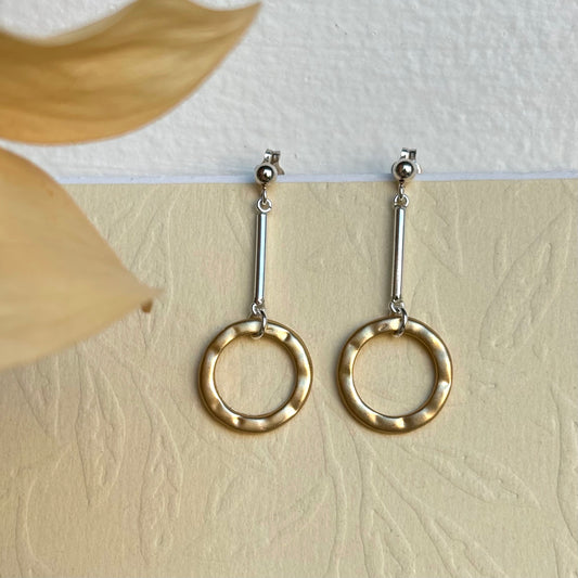Brenda Wong, Gold Pewter Circle Dangles