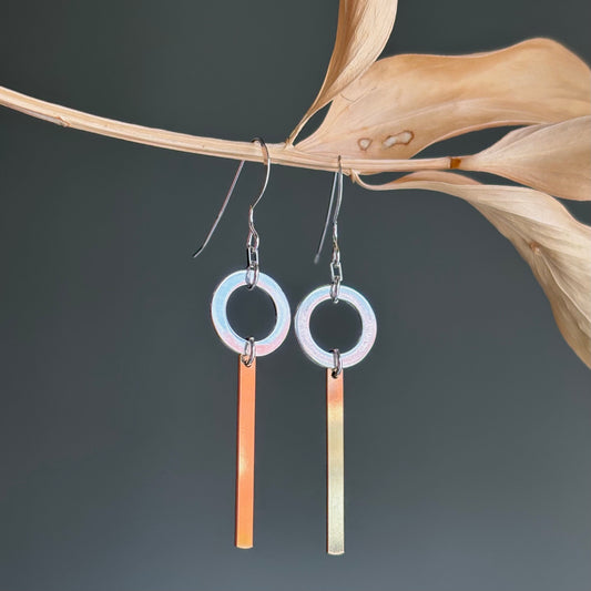 Brenda Wong, Silver and Gold Circle Earrings