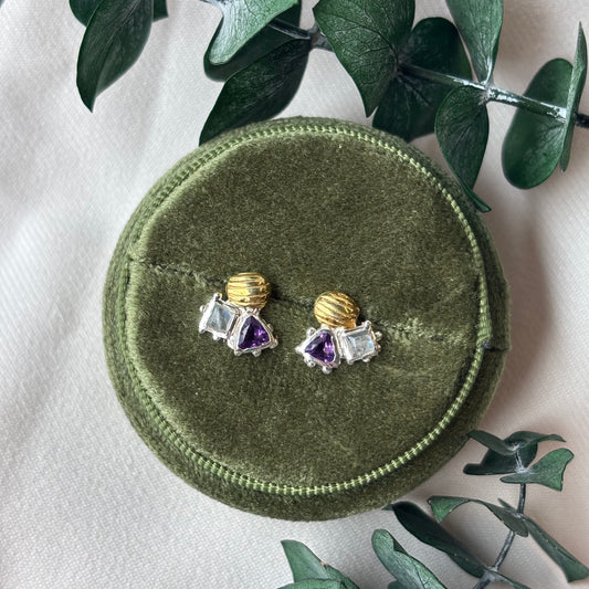 Out Designs, Amethyst Post Earrings