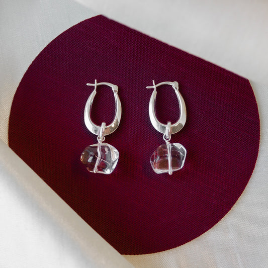 Brenda Wong, Gemstone Oval Loop Earrings