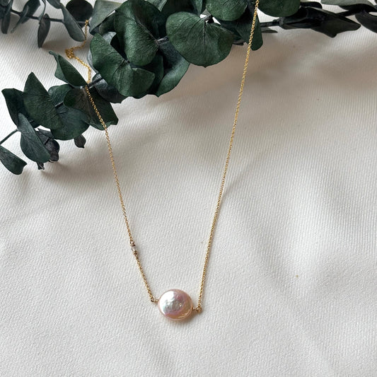 Kathryn Rebecca, Coin Pearl Gold Necklace