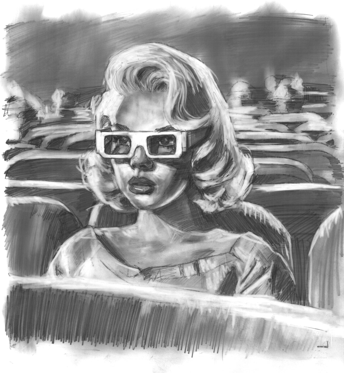 Kelly Grace, "Matinee" Graphite Study
