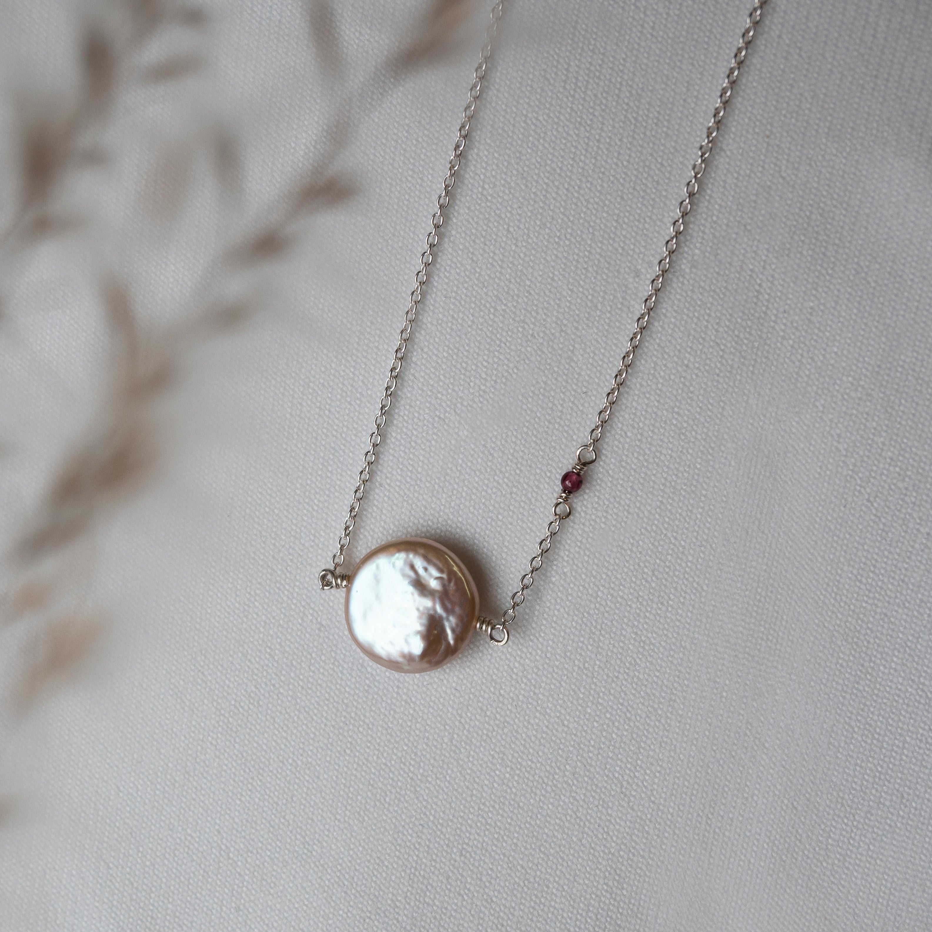 Kathryn Rebecca, Silver Coin Pearl Necklace