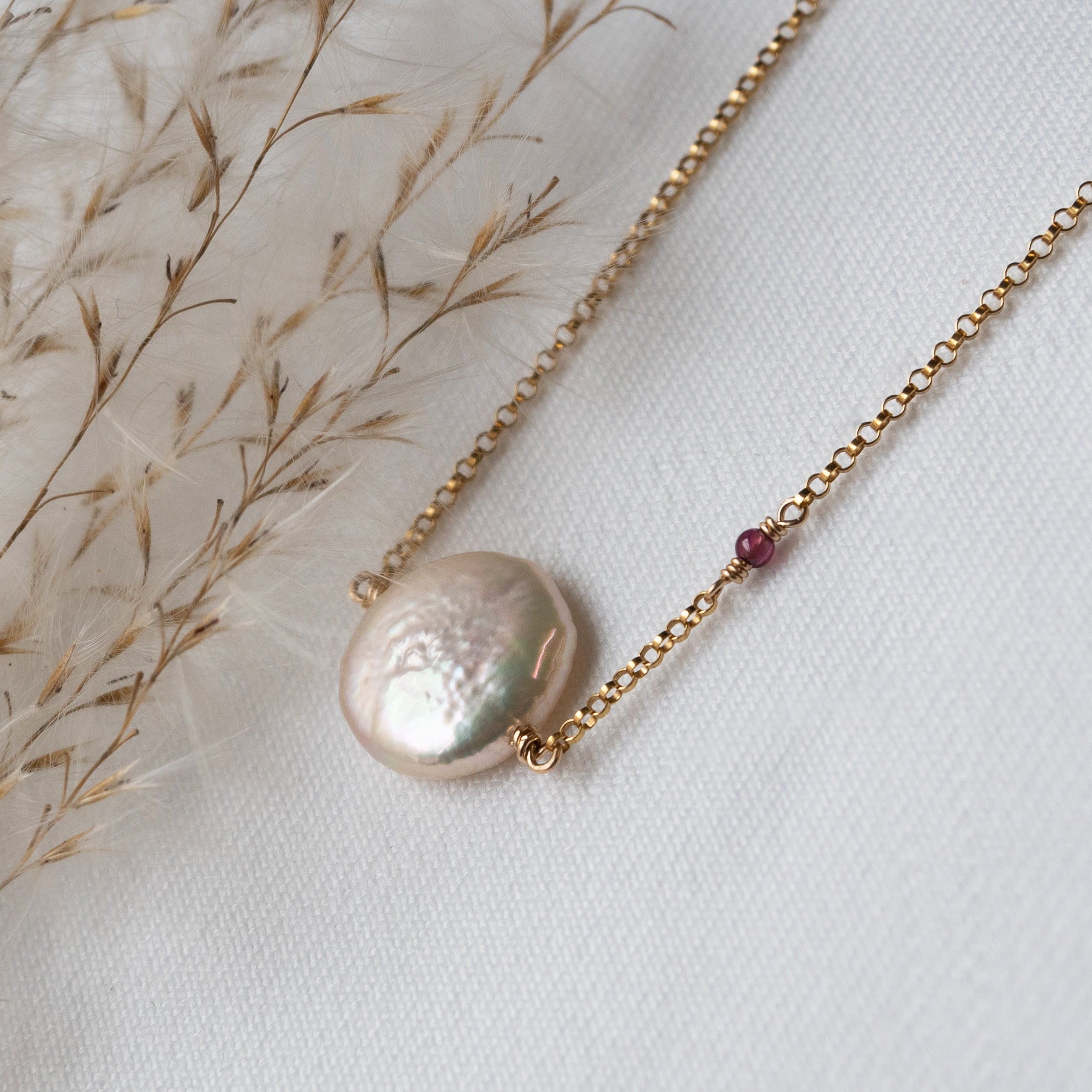 Kathryn Rebecca, Gold Coin Pearl Necklace