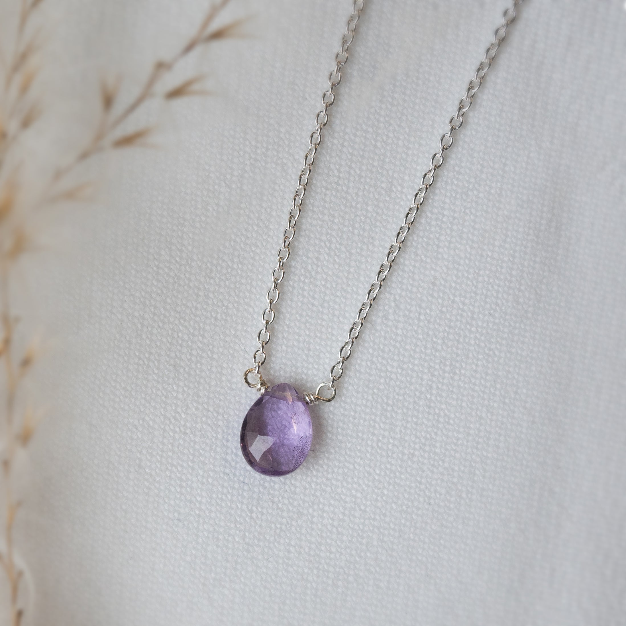 Kathryn Rebecca, Amethyst Pear Necklace