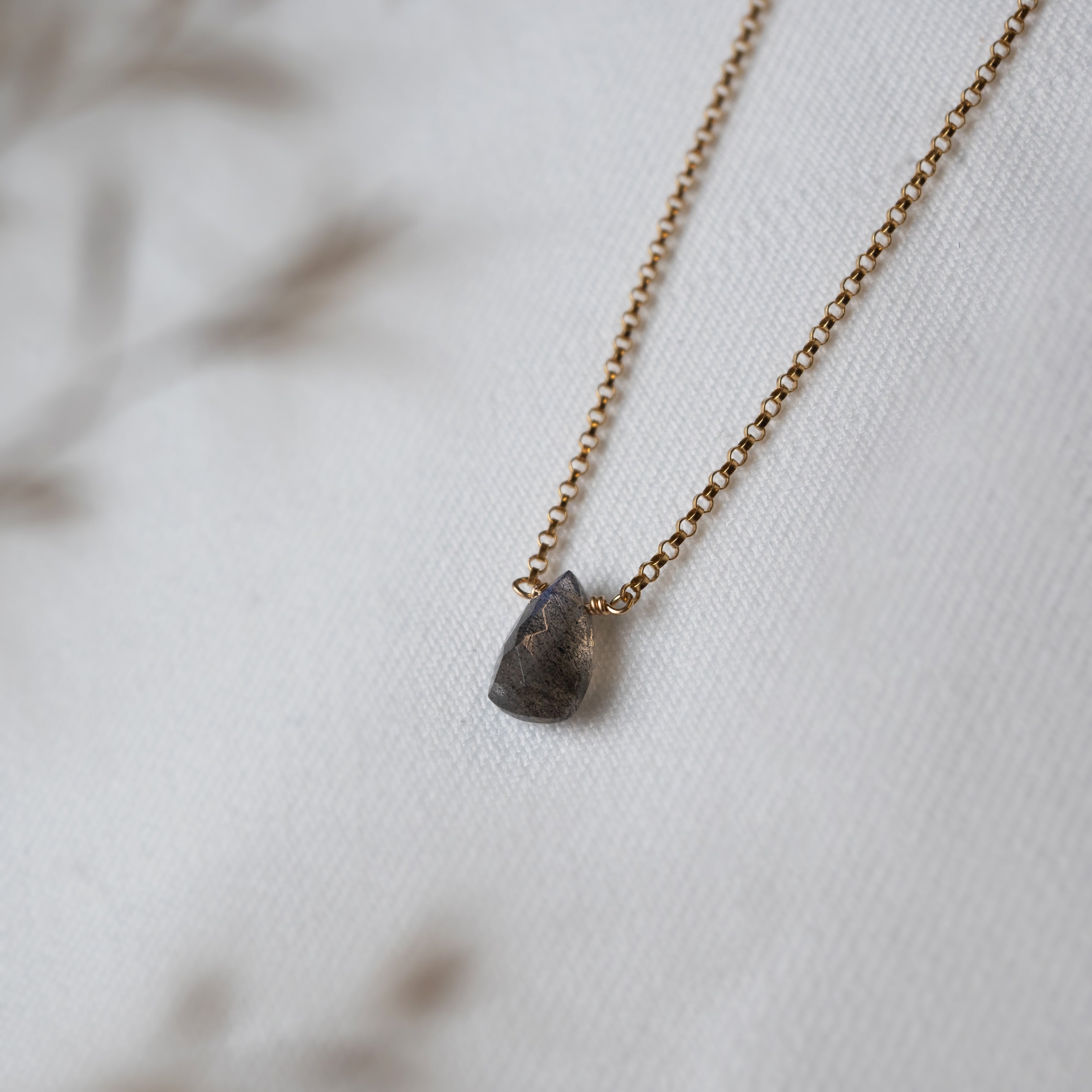 Kathryn Rebecca, Faceted Labradorite Gold Necklace