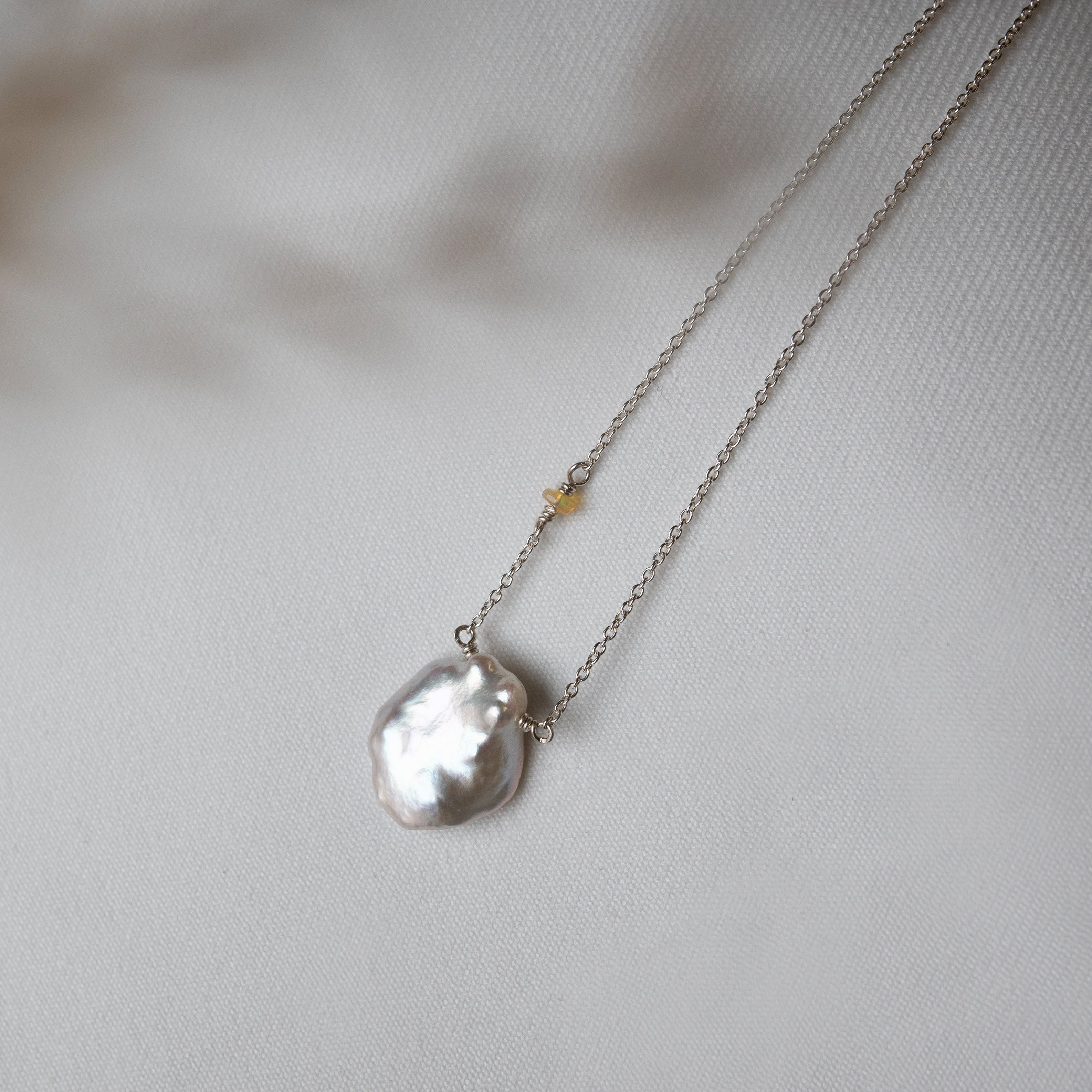 Kathryn Rebecca, Keshi Pearl and Opal Necklace