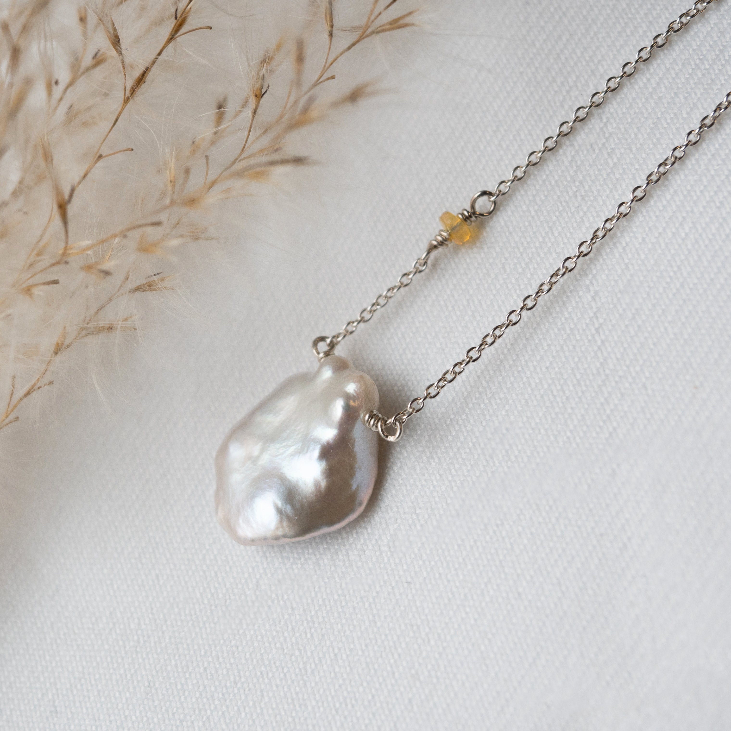 Kathryn Rebecca, Keshi Pearl and Opal Necklace