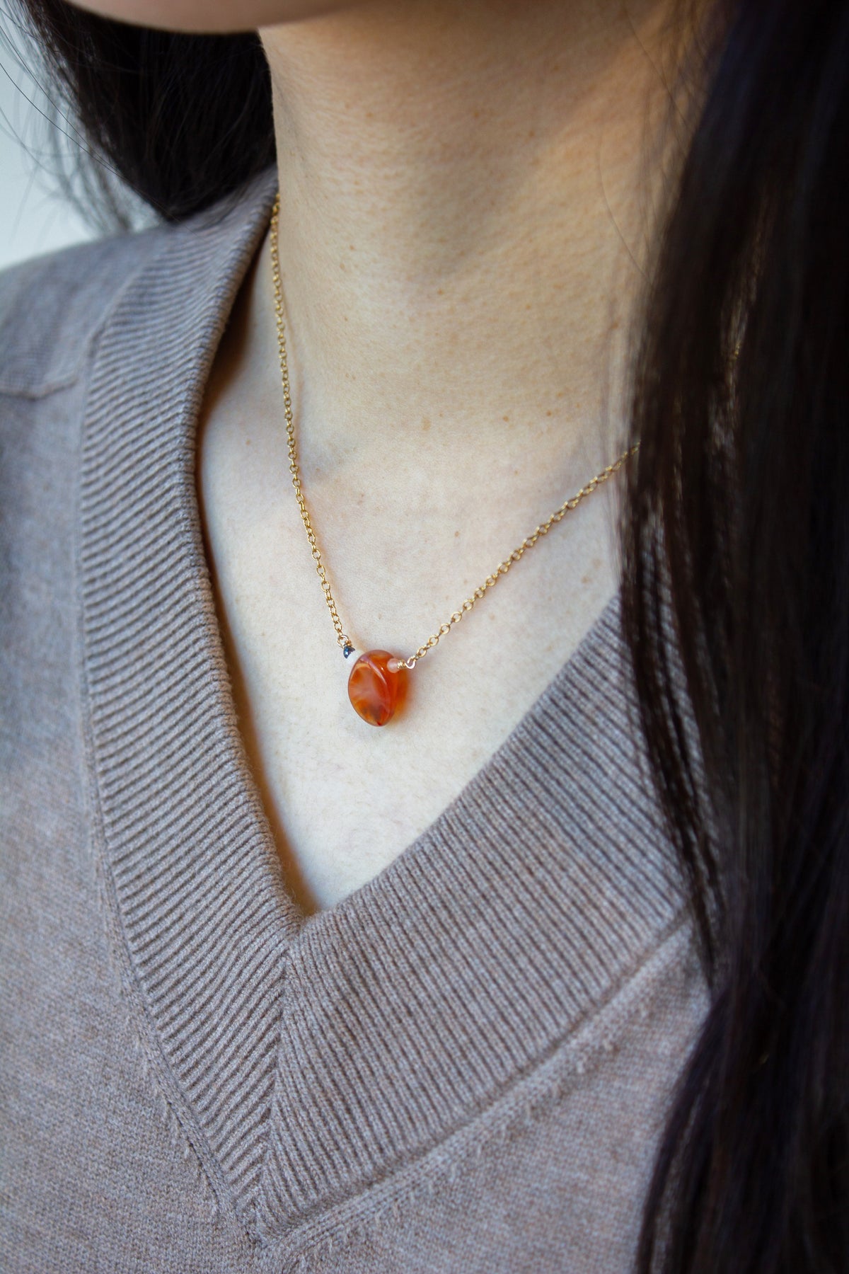 Kathryn Rebecca, Agate Gold Necklace-2