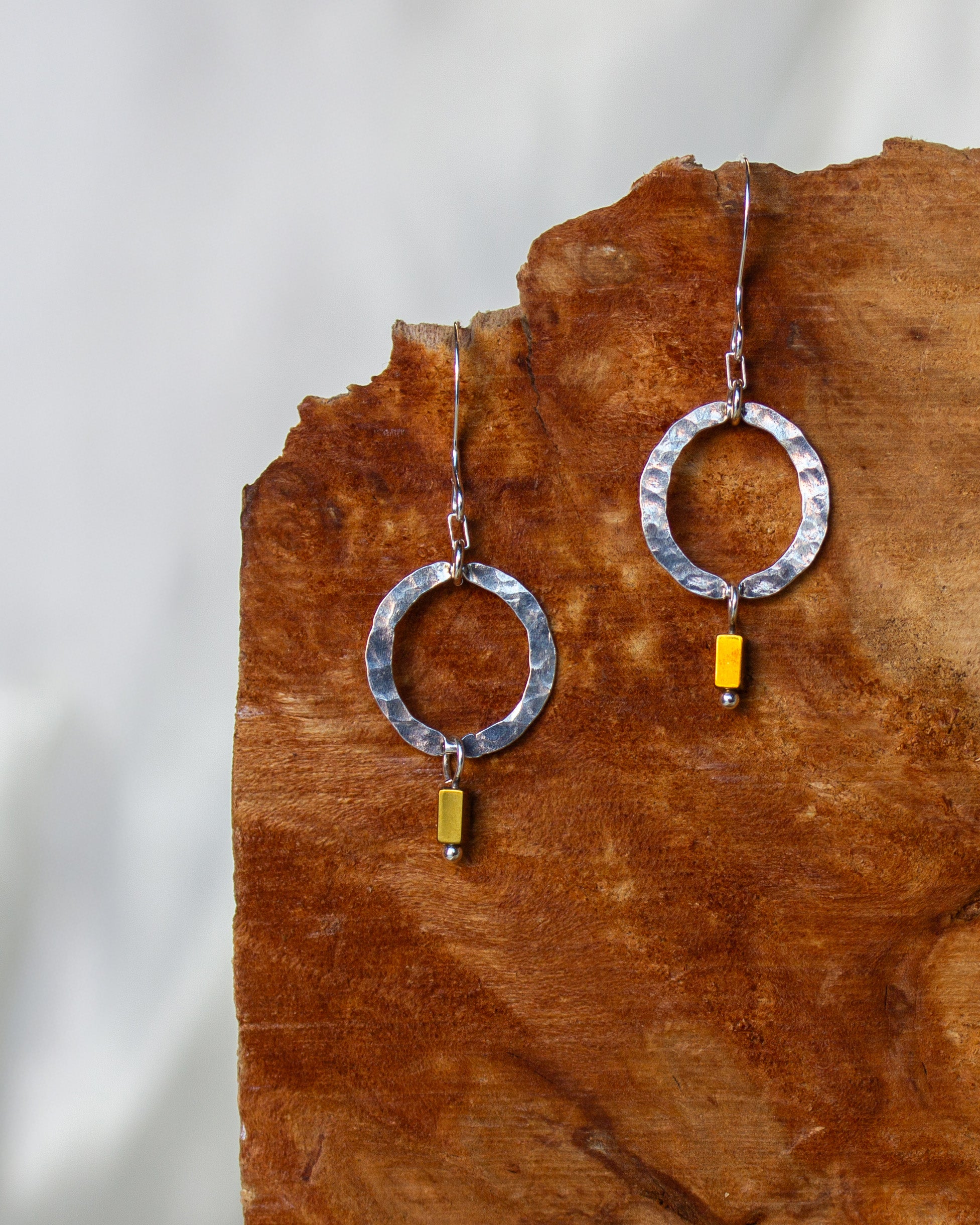 Brenda Wong, Hammered Circle Earrings