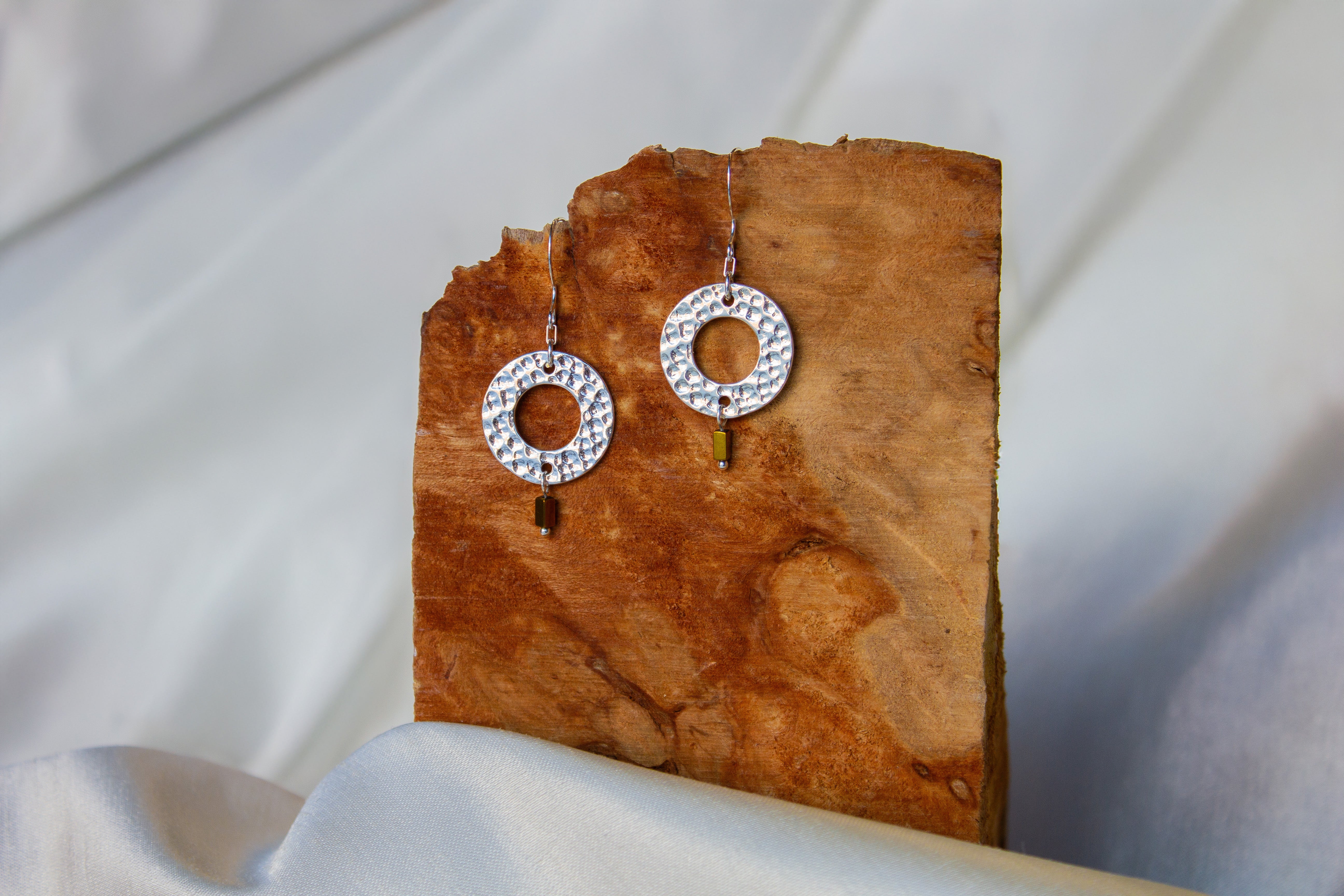 Brenda Wong, Dimpled Large Circle Earrings-4