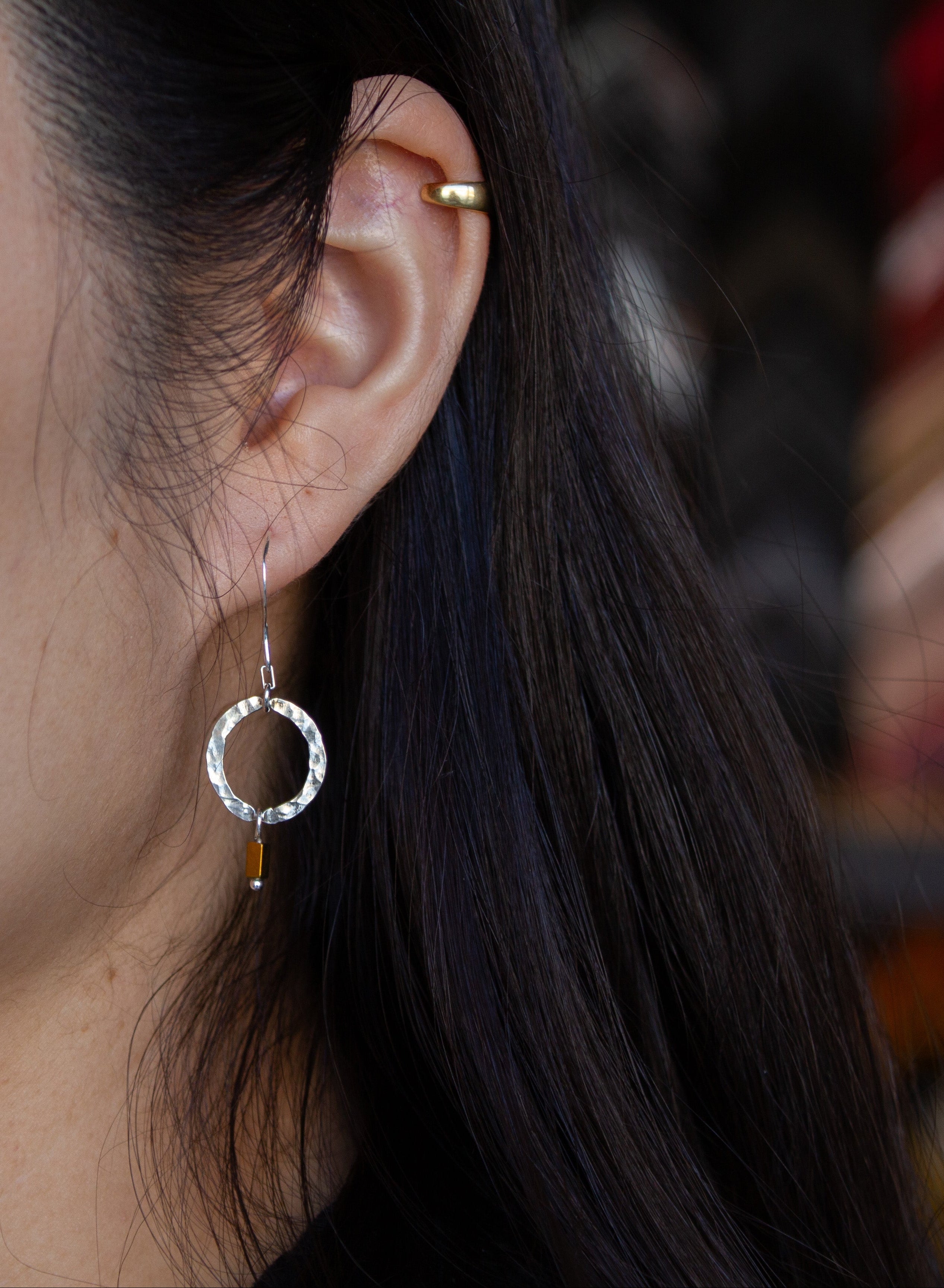 Brenda Wong, Hammered Circle Earrings