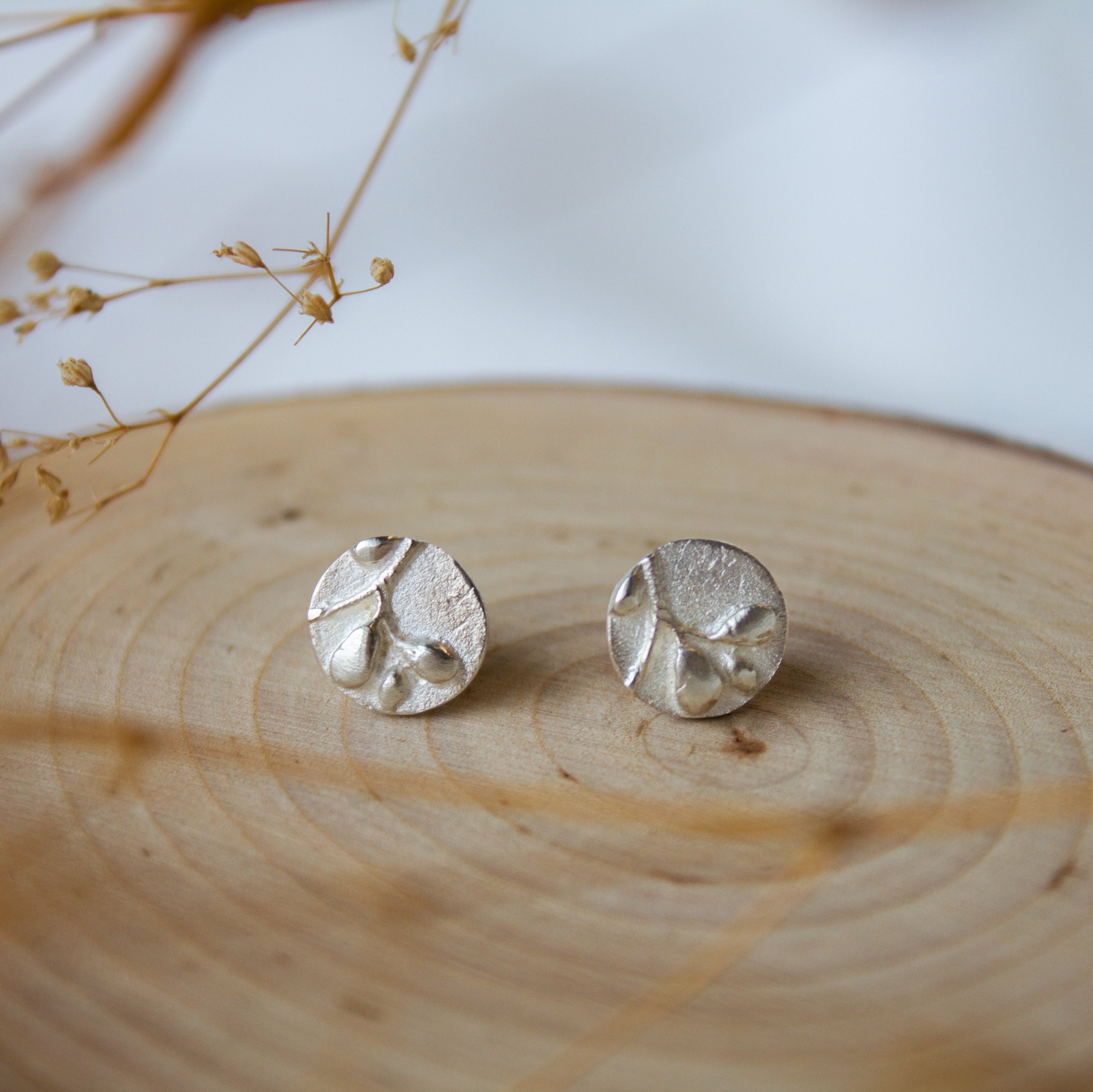 Andrea Mueller, Round Floral Relief Stud-1