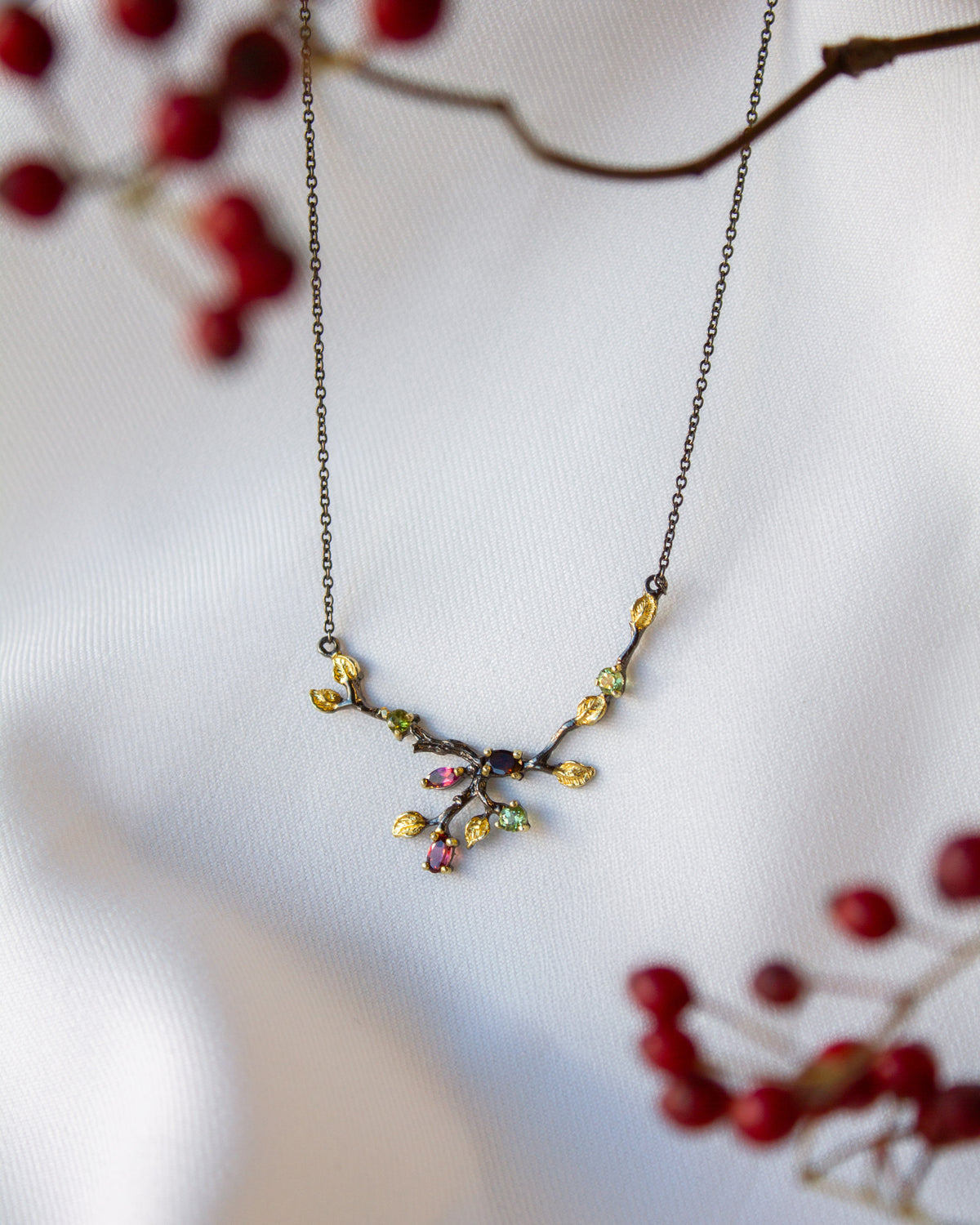 Out Designs, Branching Gemstone Necklace-1