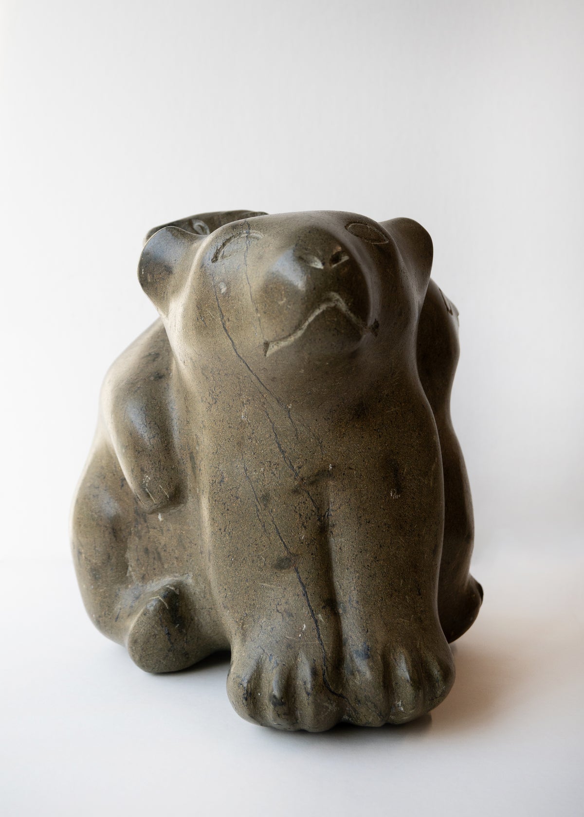 Bear, Cub and Bird, Once-known Inuit Artist (Inuit, Kinngait)