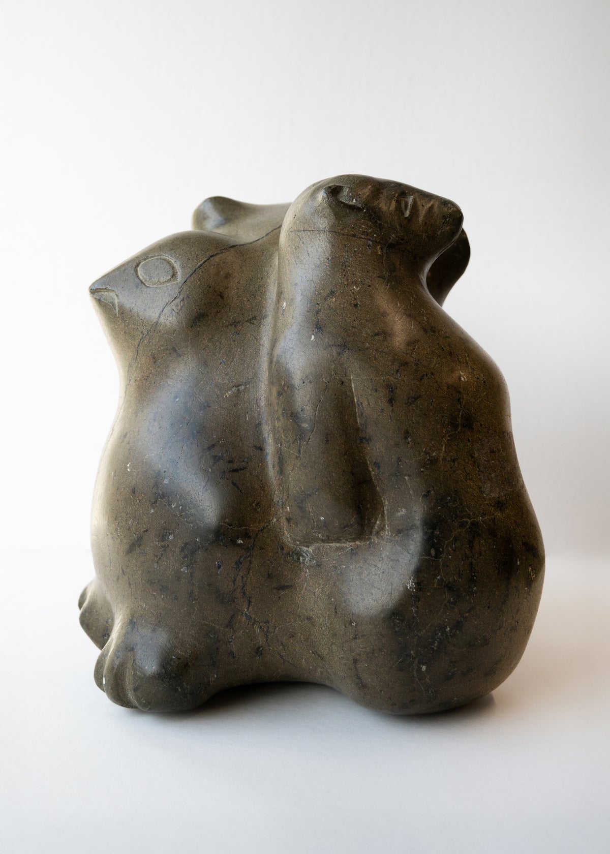 Bear, Cub and Bird, Once-known Inuit Artist (Inuit, Kinngait)-5