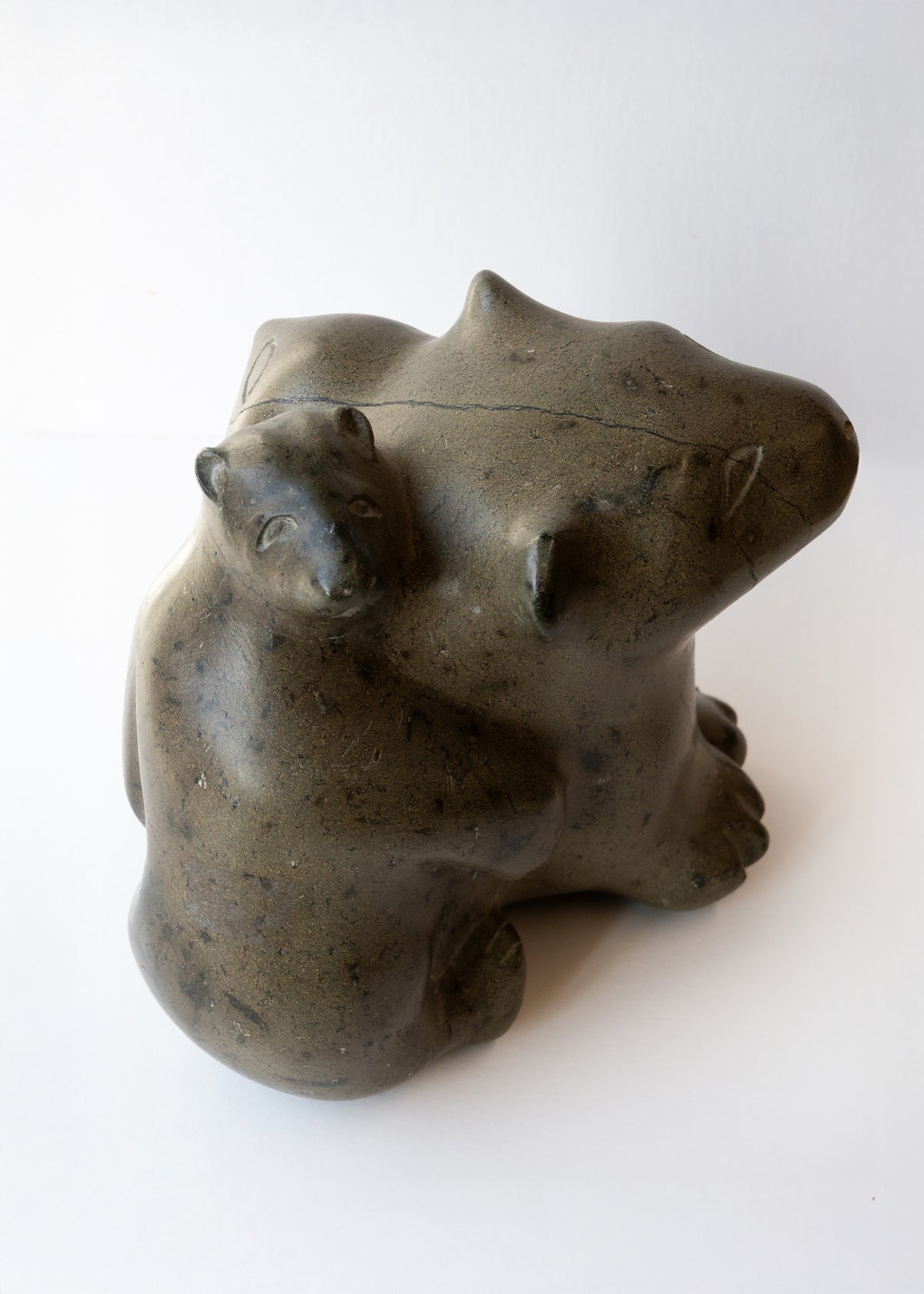 Bear, Cub and Bird, Once-known Inuit Artist (Inuit, Kinngait)-9