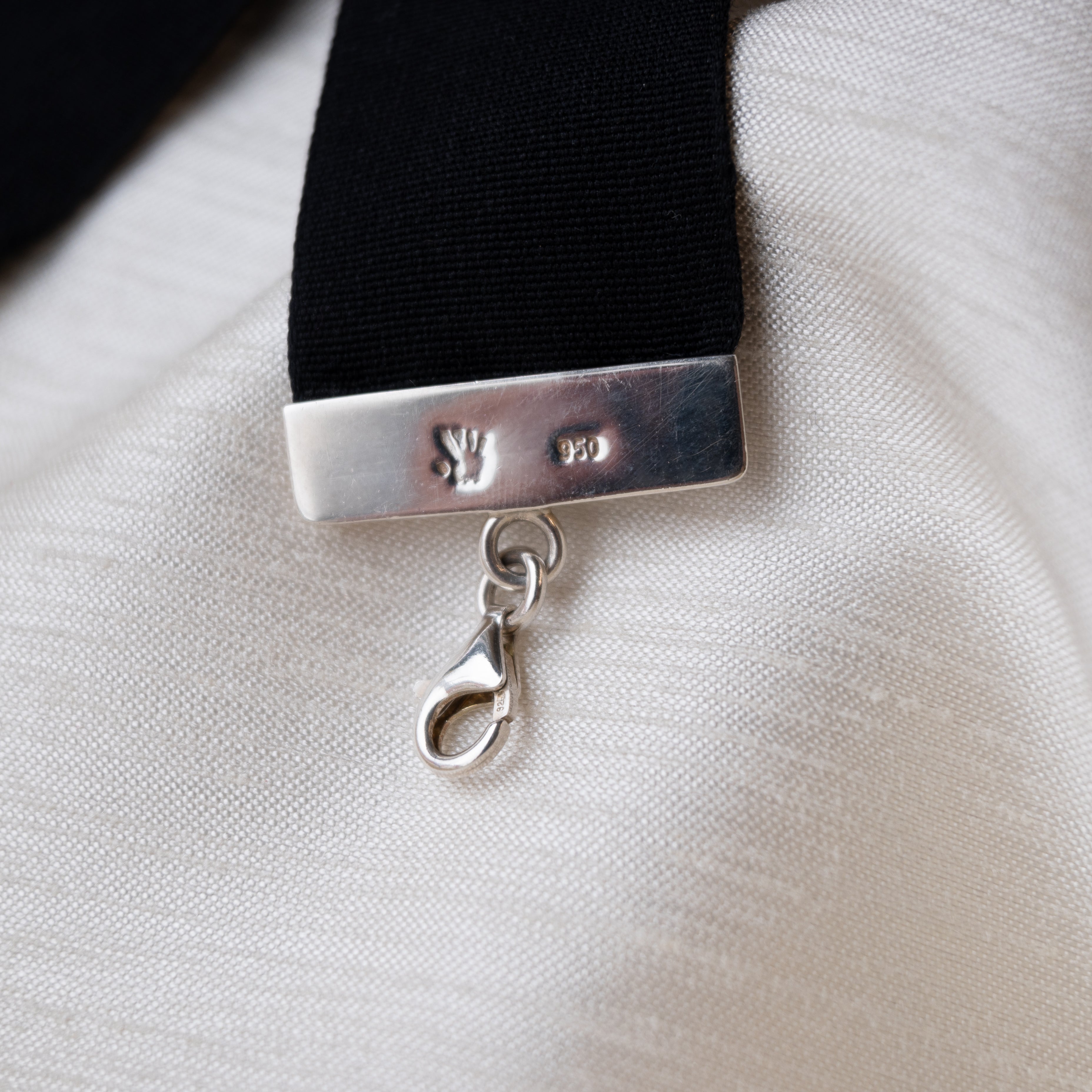 Alexandra Temple, Velvet and Silver Choker with Obsidian Rose-3