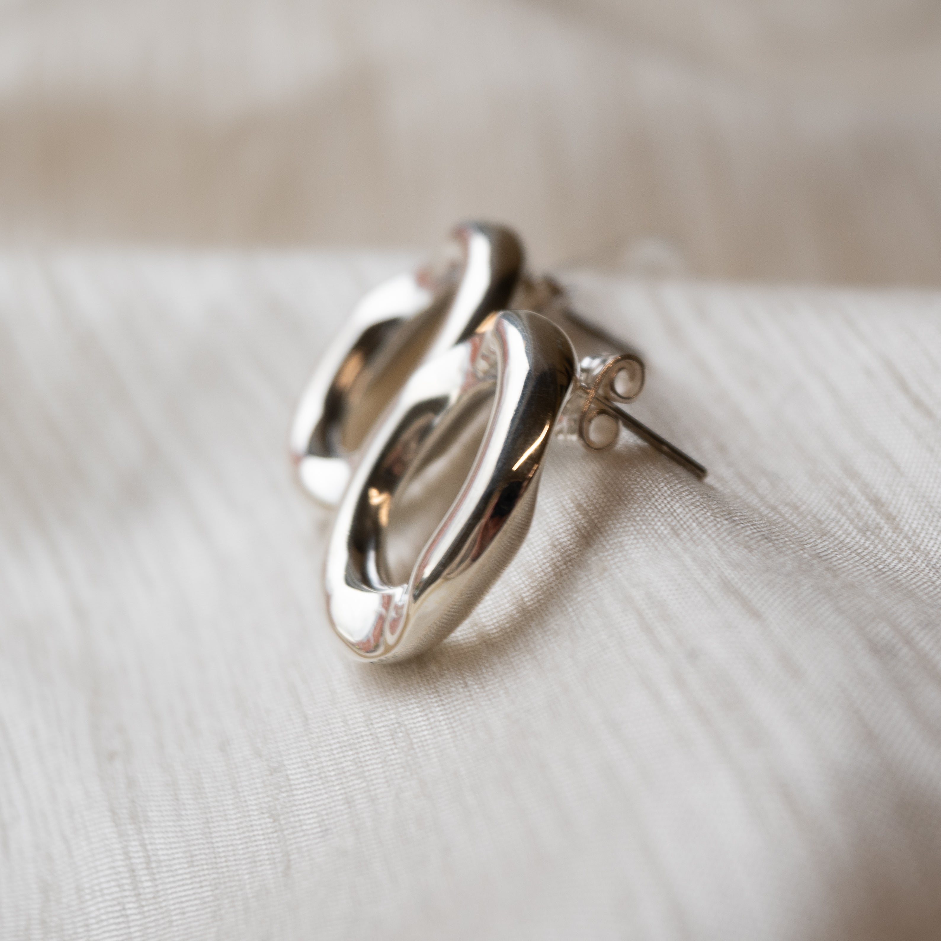 Alexandra Temple, Silver Moon Earrings-3