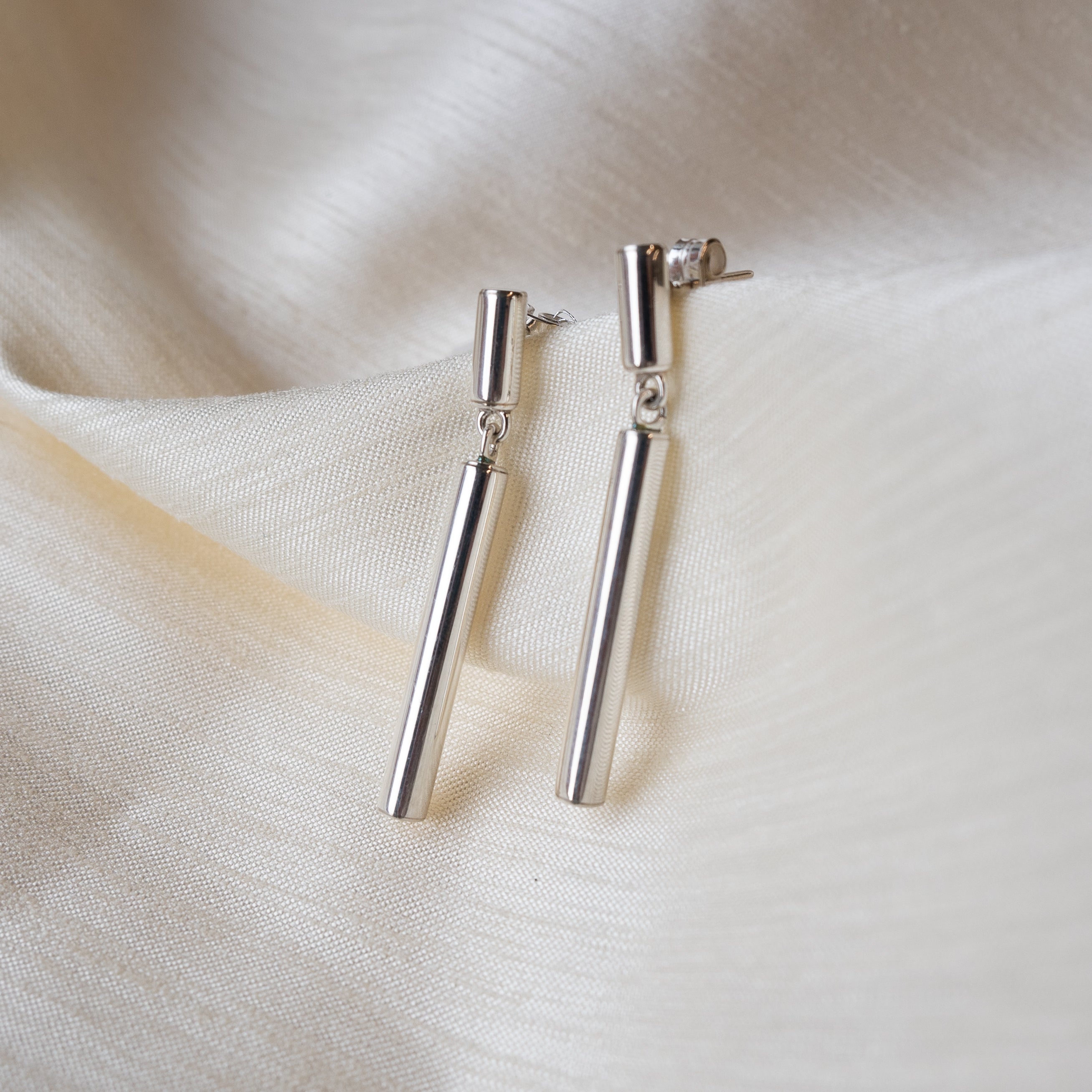 Alexandra Temple, Tubular Silver Earrings