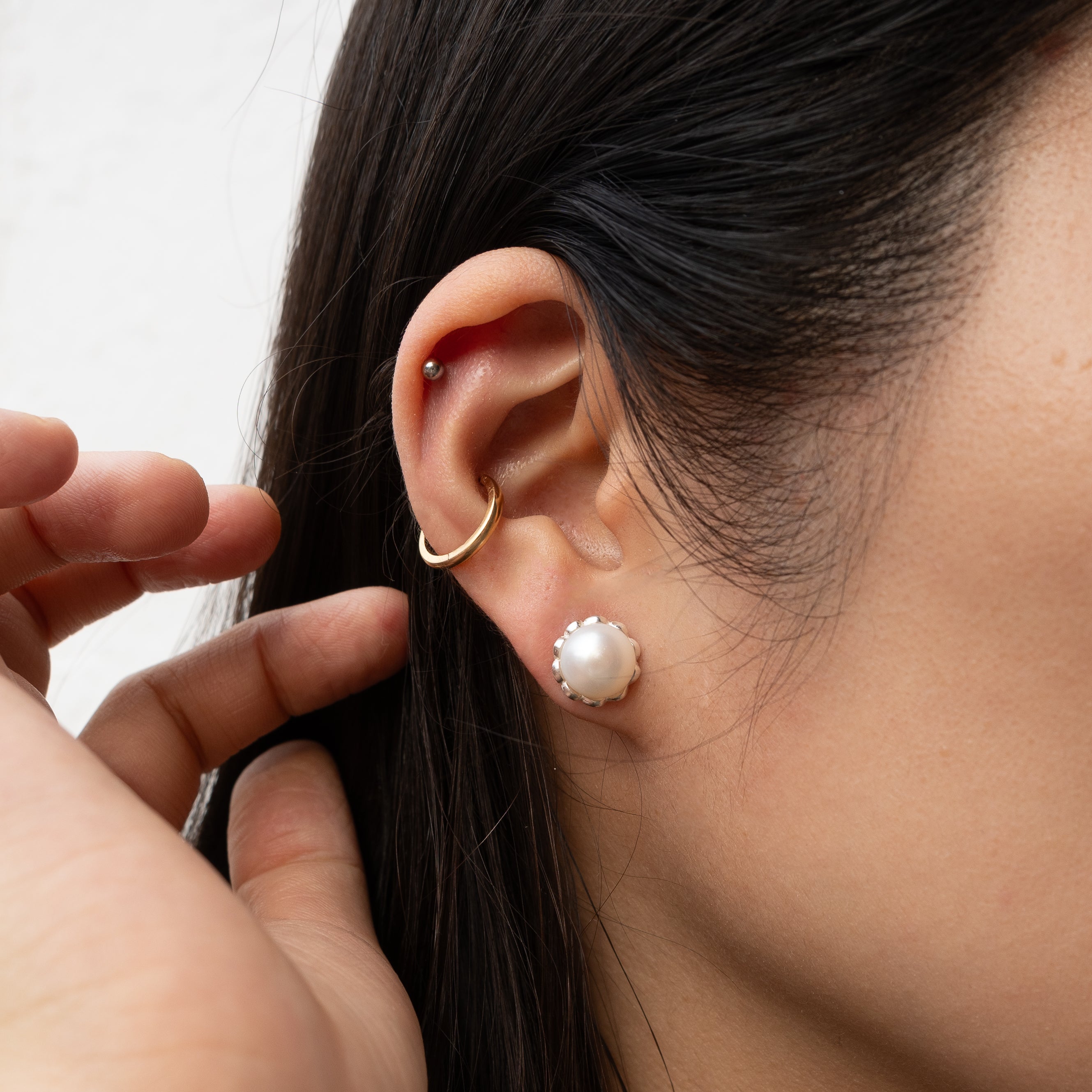 Alexandra Temple, Freshwater Pearl Silver Earrings