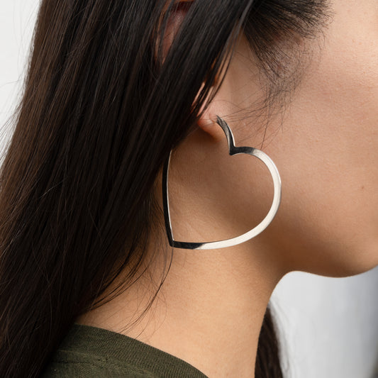 Alexandra Temple, Maxi Hoop Heart Earrings