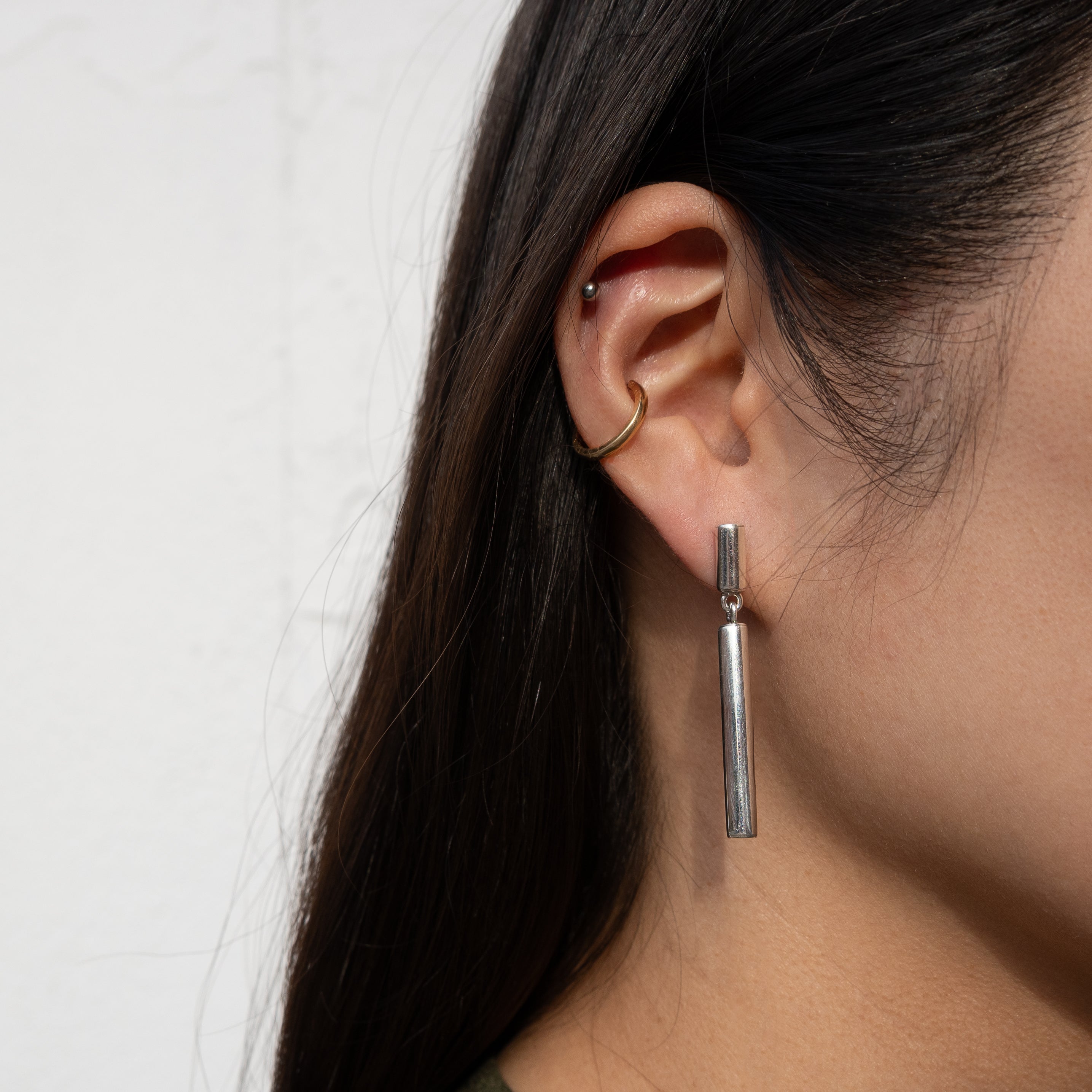 Alexandra Temple, Tubular Silver Earrings