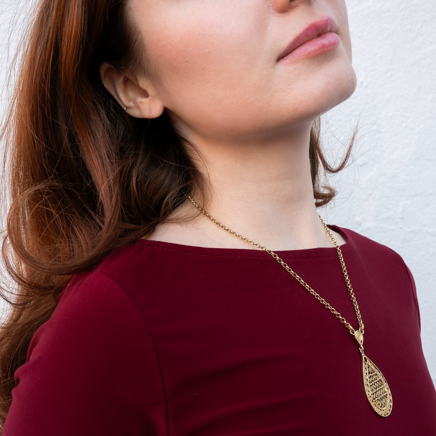 Alexandra Temple, Filigree Drop Necklace