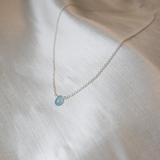 Kathryn Rebecca, Aquamarine Smooth Pear Necklace