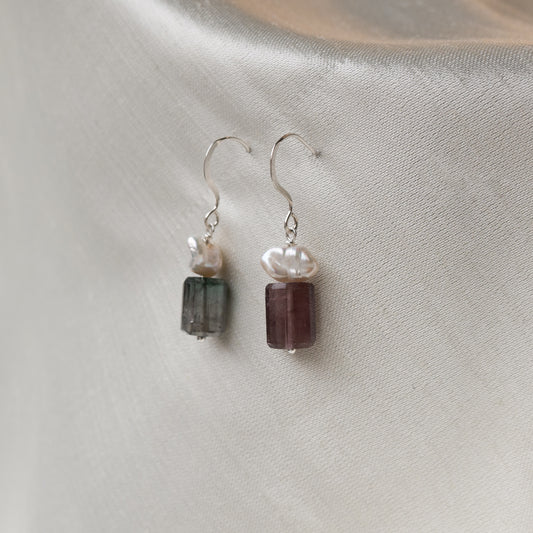 Brenda Wong, Tourmaline and Keishi Pearl Earrings