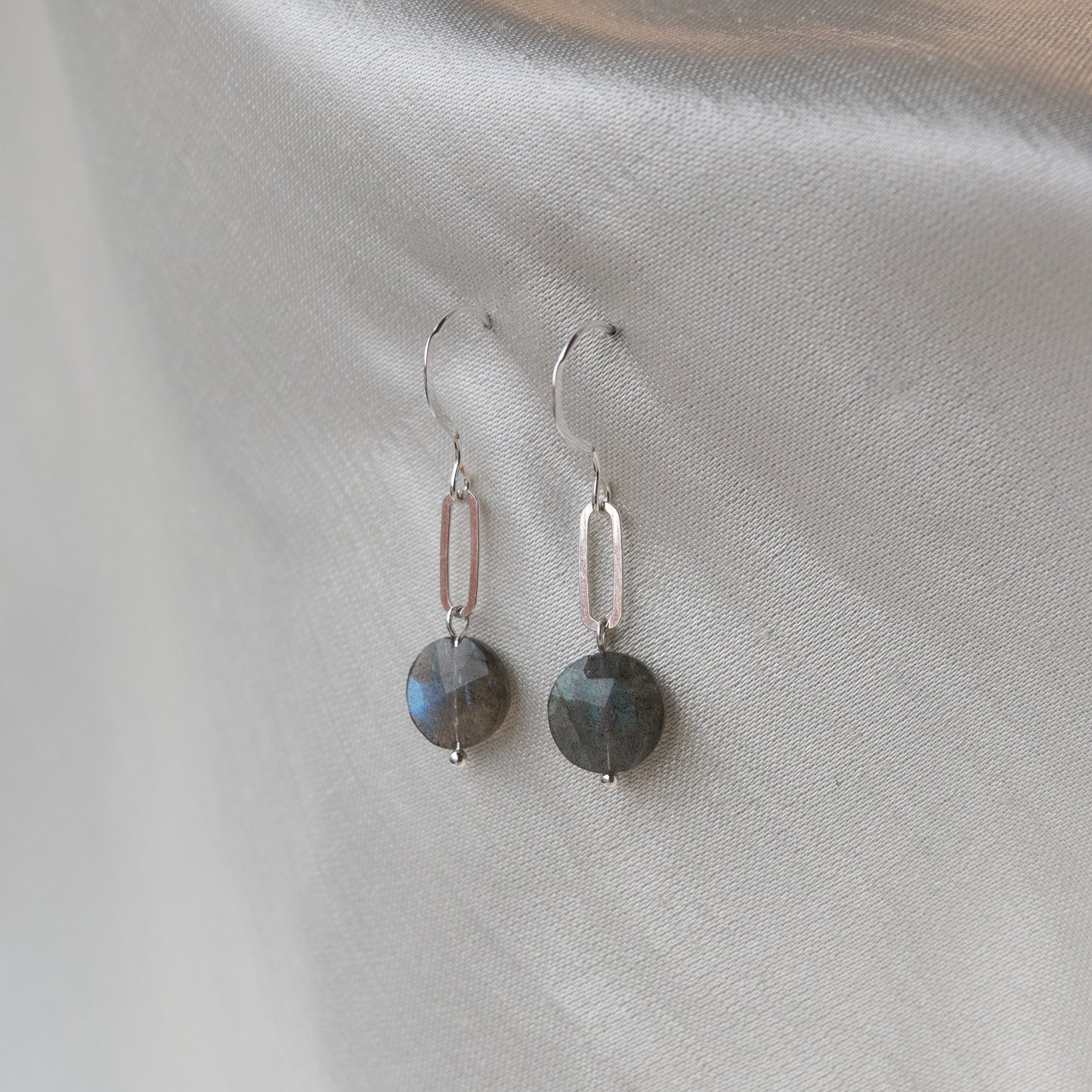 Brenda Wong, Labradorite Paper Clip Earrings