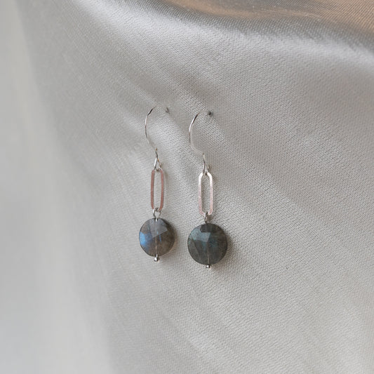 Brenda Wong, Labradorite Paper Clip Earrings