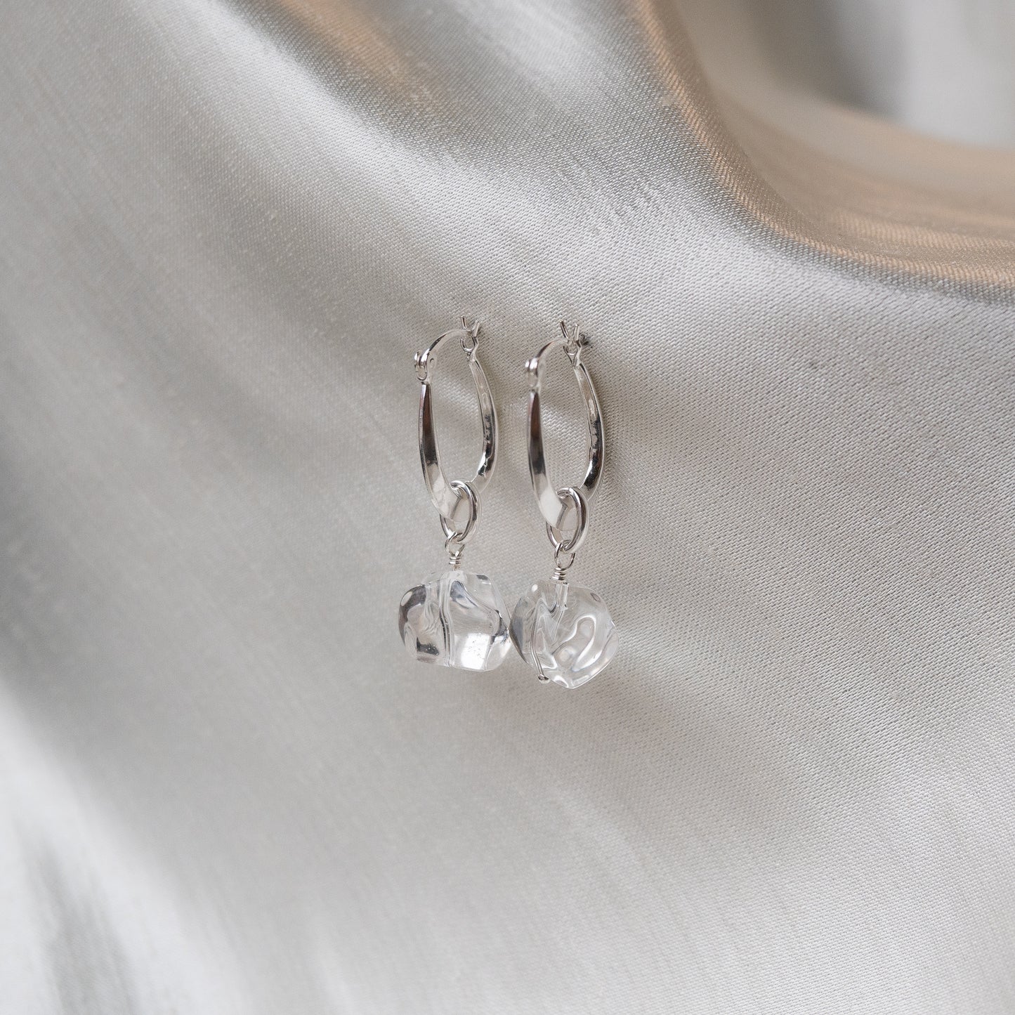 Brenda Wong, Gemstone Oval Loop Earrings