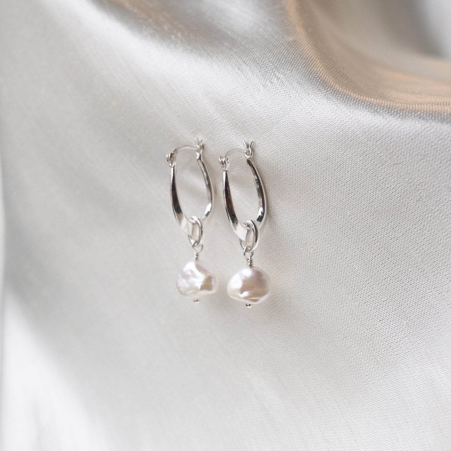 Brenda Wong, Gemstone Oval Loop Earrings