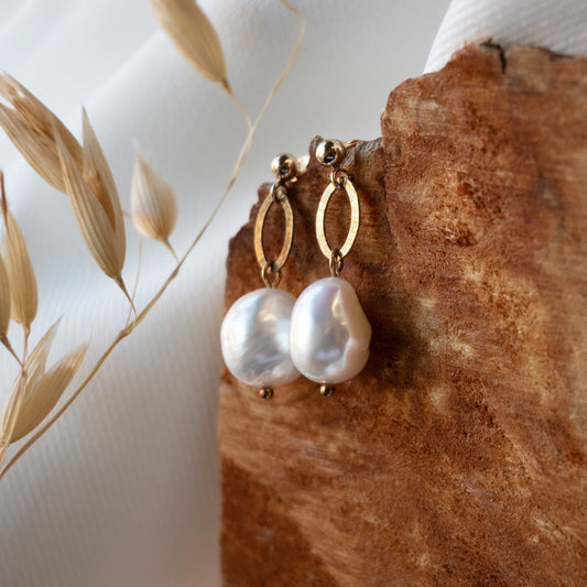 Brenda Wong, Oval Loop Pearl Earrings