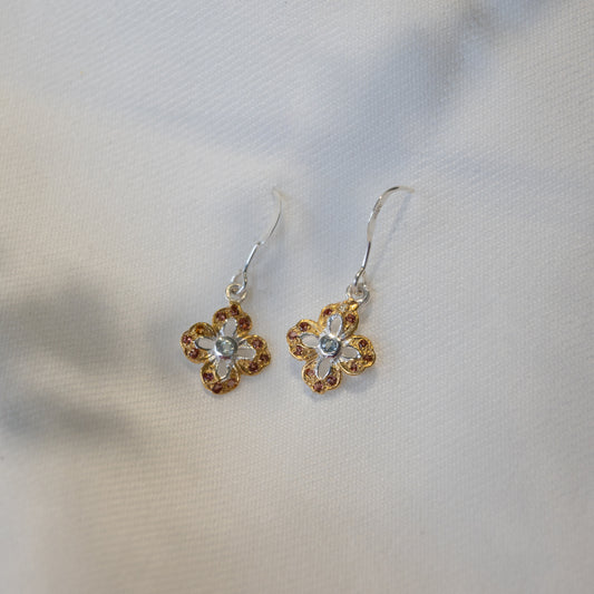 Out Designs, Aquamarine Flower Earrings