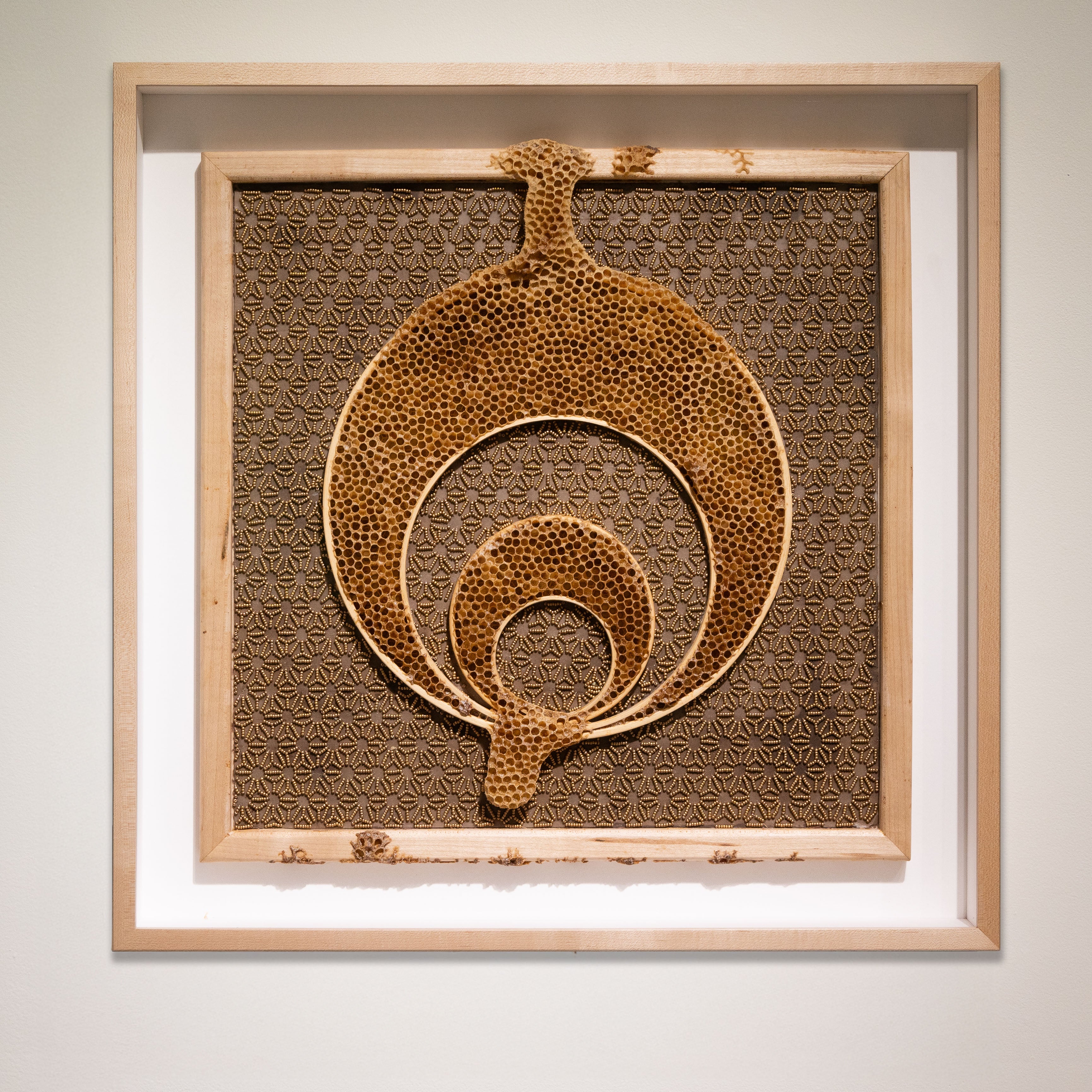 Ava Roth, Beaded Circles, Taupe