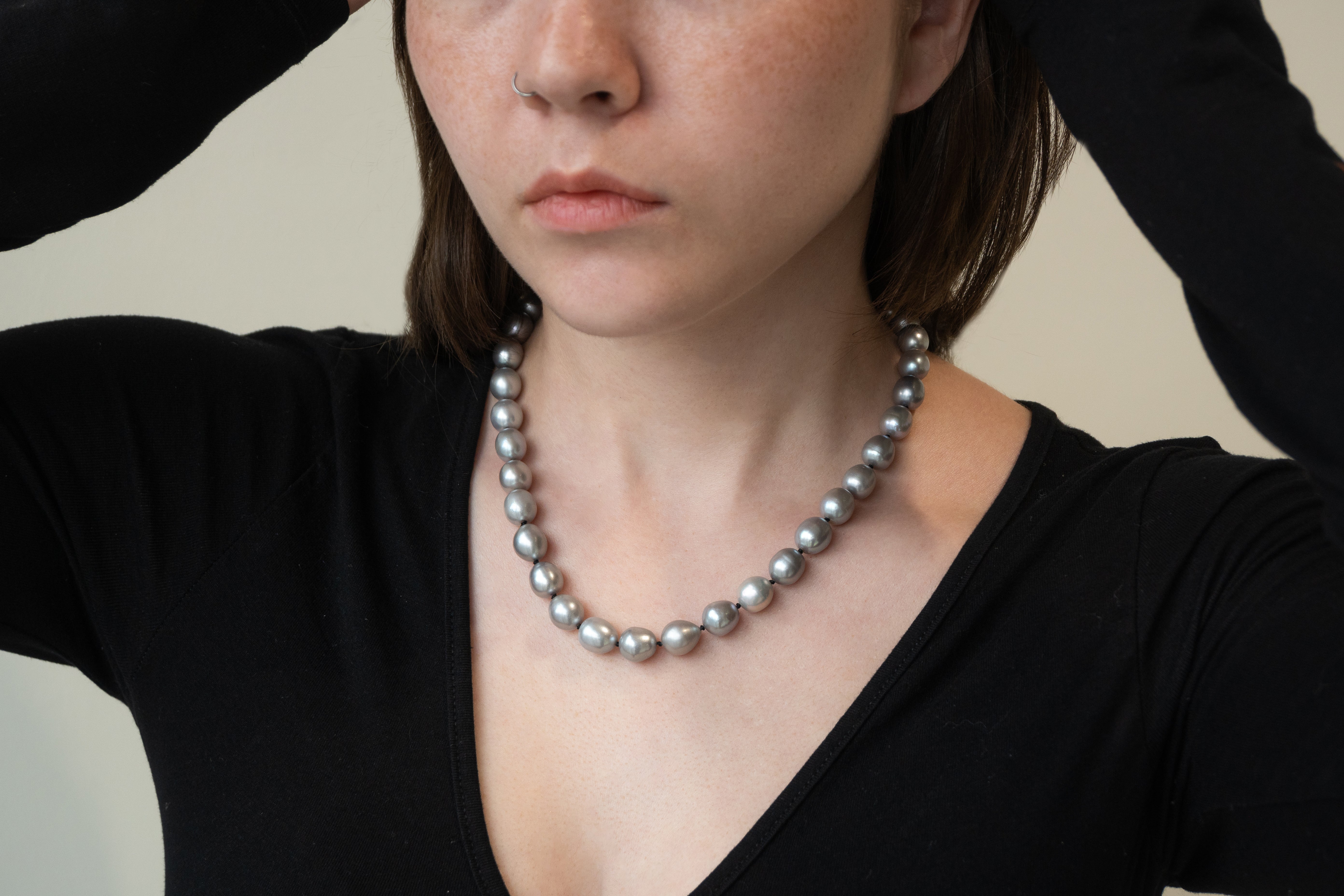Andrea Mueller, Grey Pearl Necklace