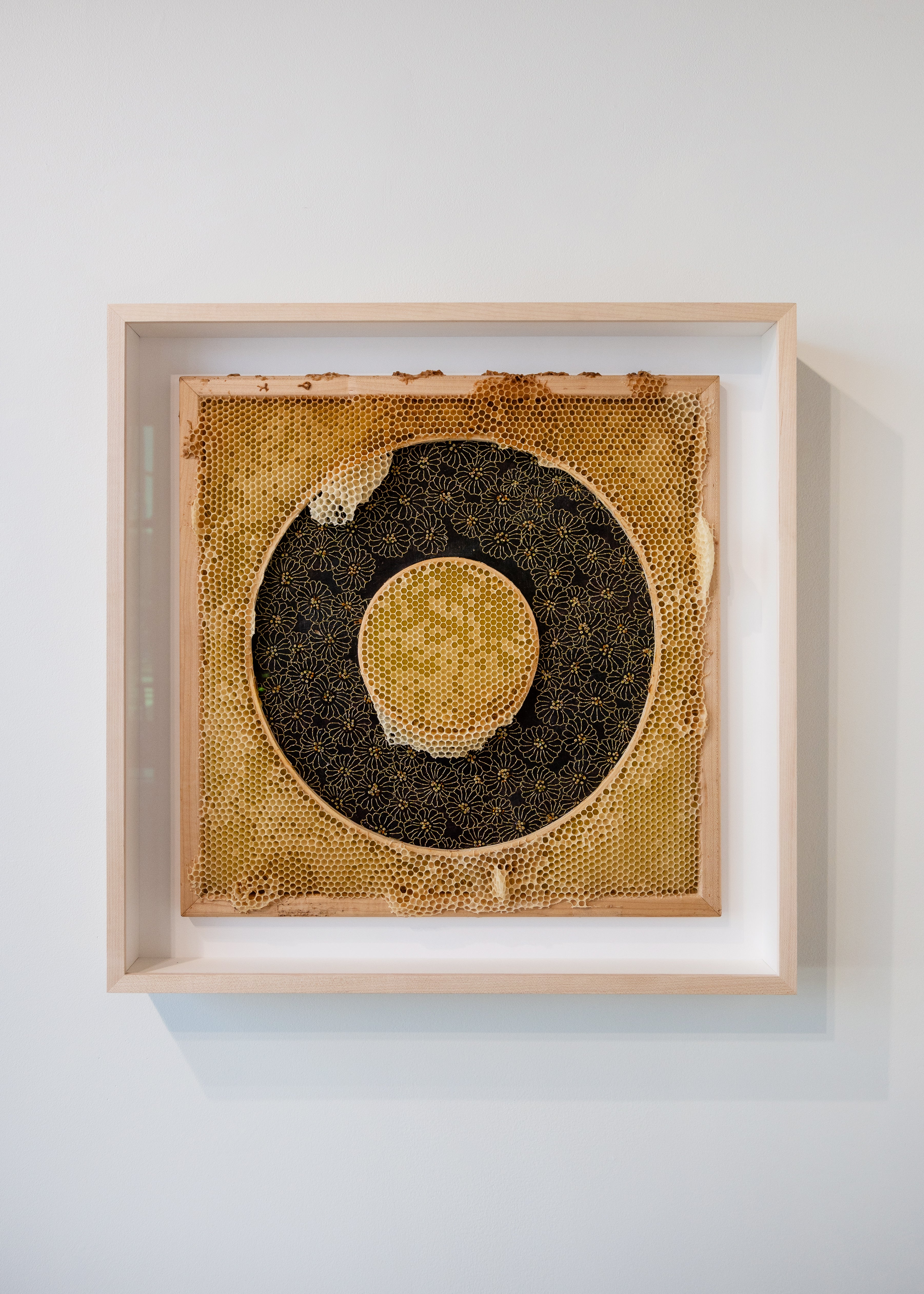 Ava Roth, Gold Flowers, Embroidered