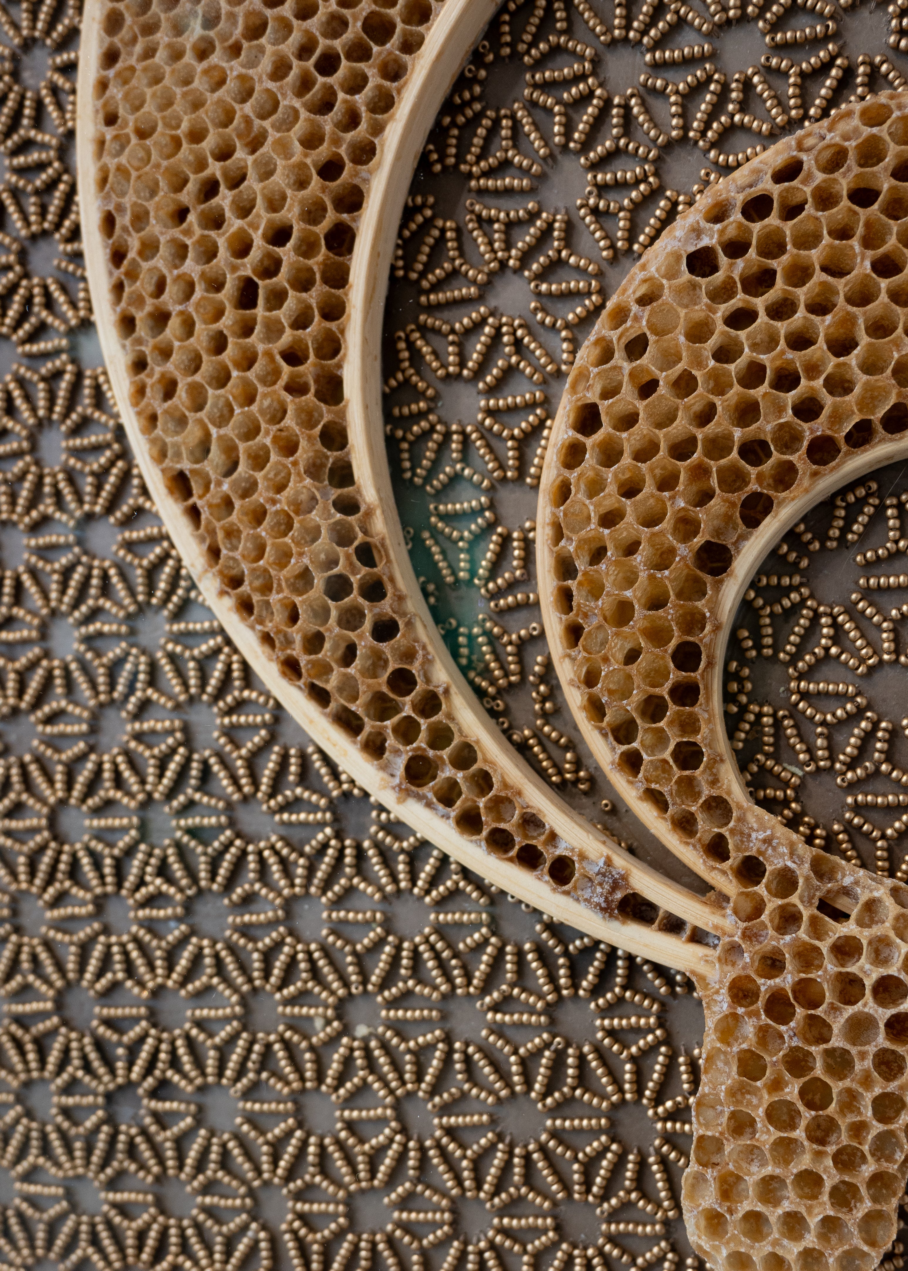 Ava Roth, Beaded Circles, Taupe-3