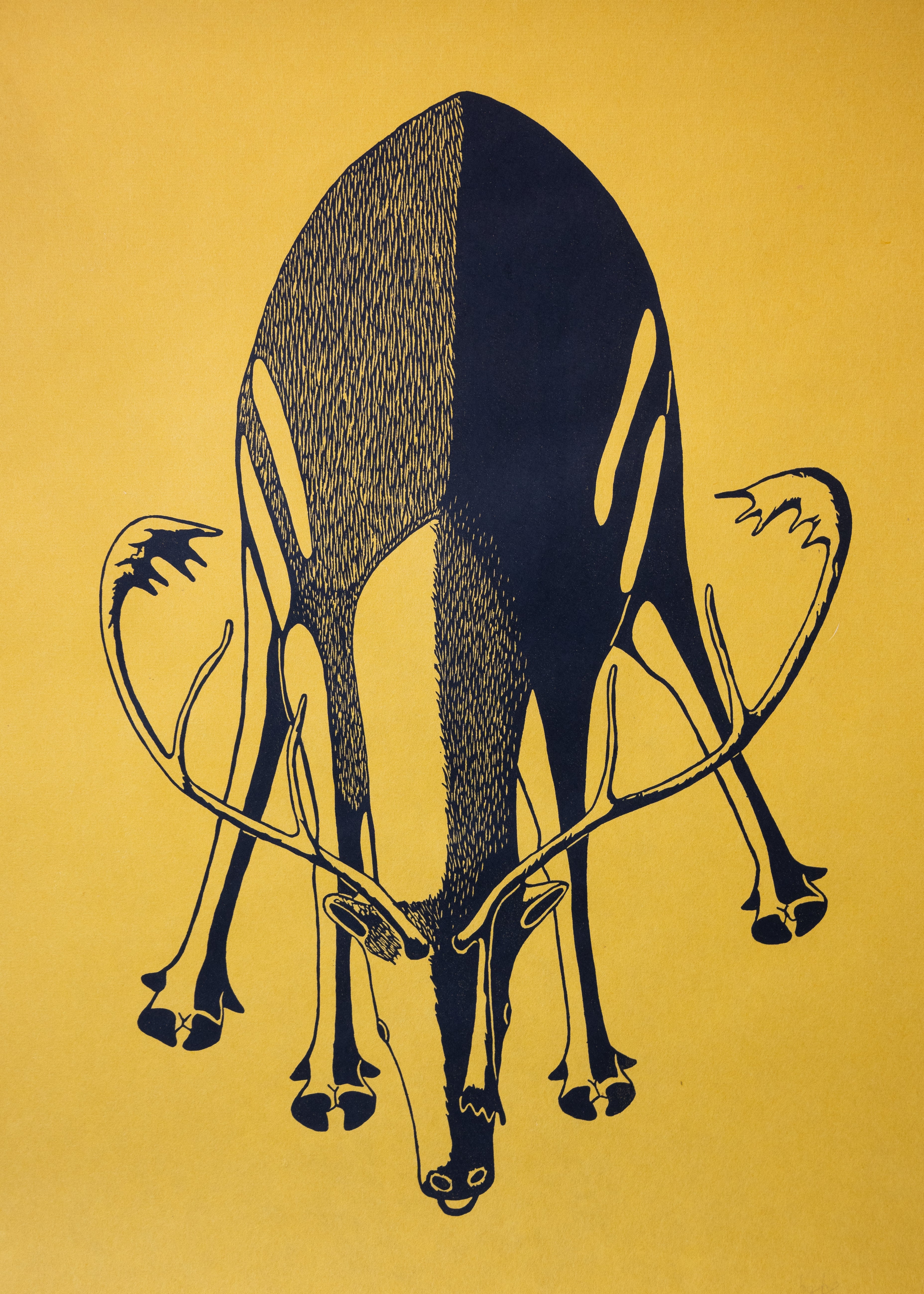 Intrepid Caribou, Kananginak Pootoogook (Inuit, Kinngait)-1