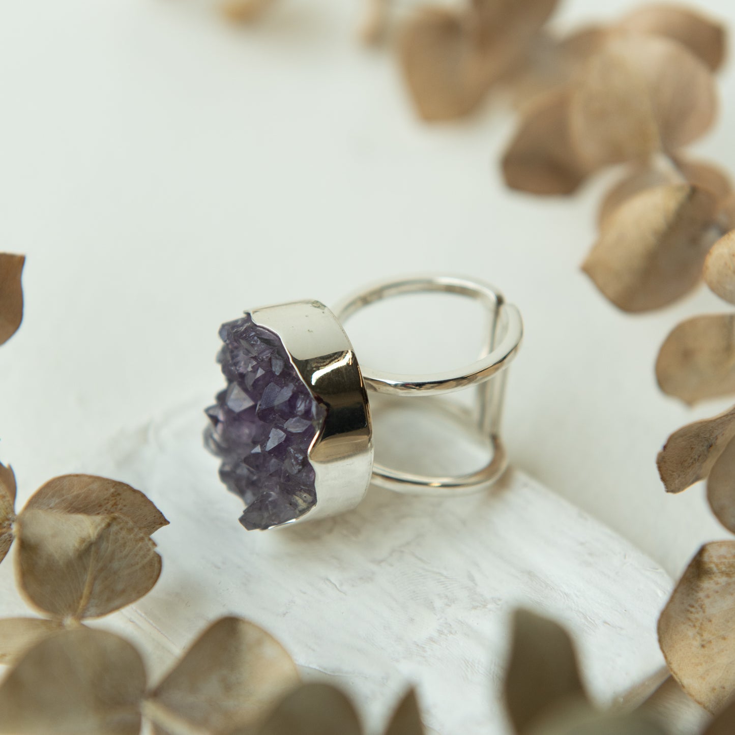 Alexandra Temple, Raw Amethyst Circle Ring