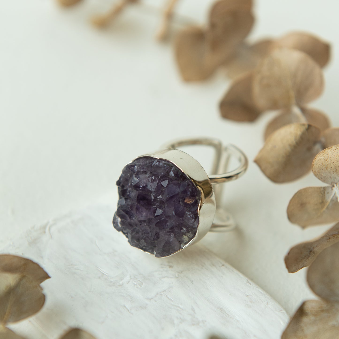 Alexandra Temple, Raw Amethyst Circle Ring