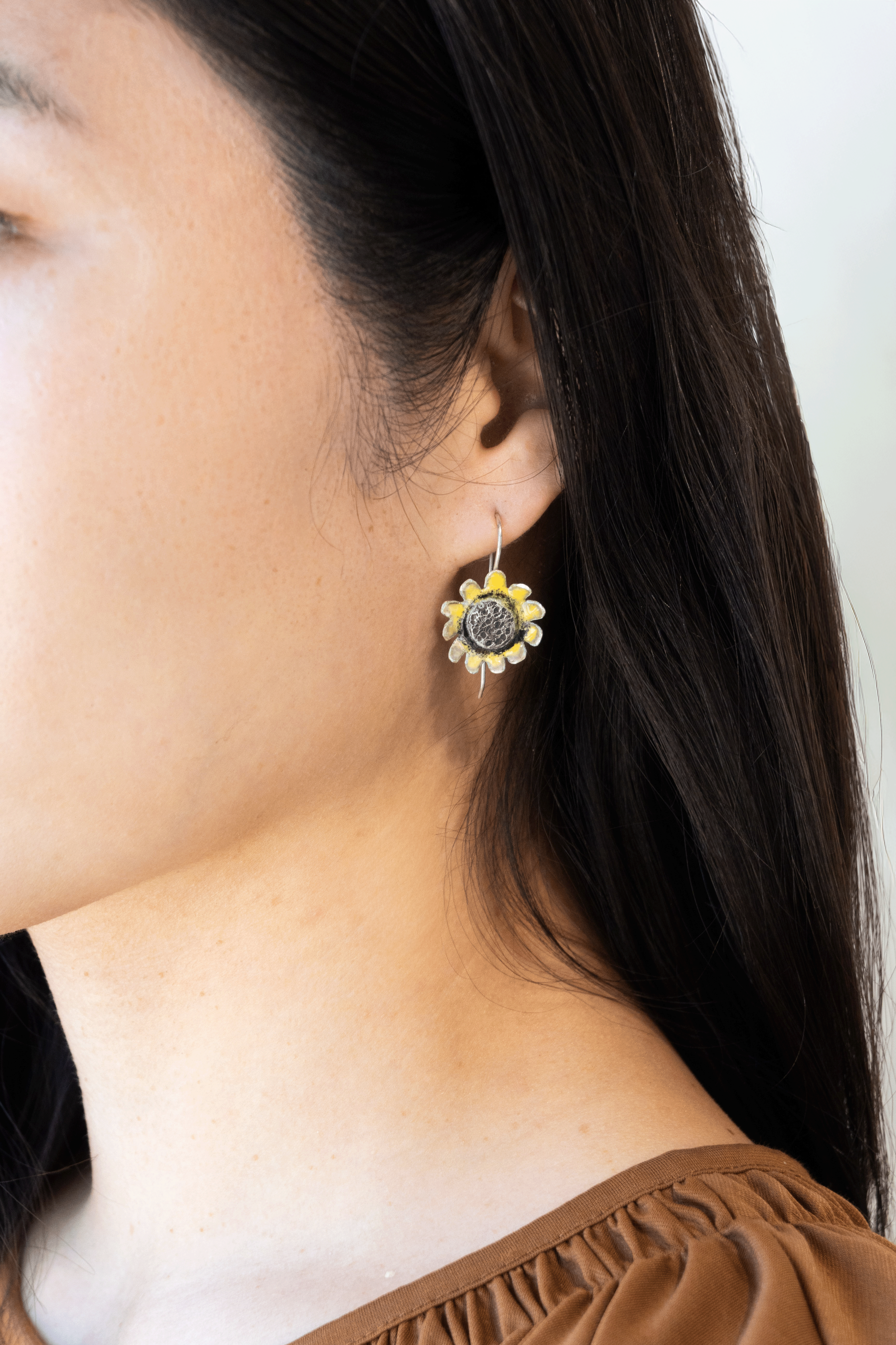 Galili Ellis, Enamel Sunflower Earrings
