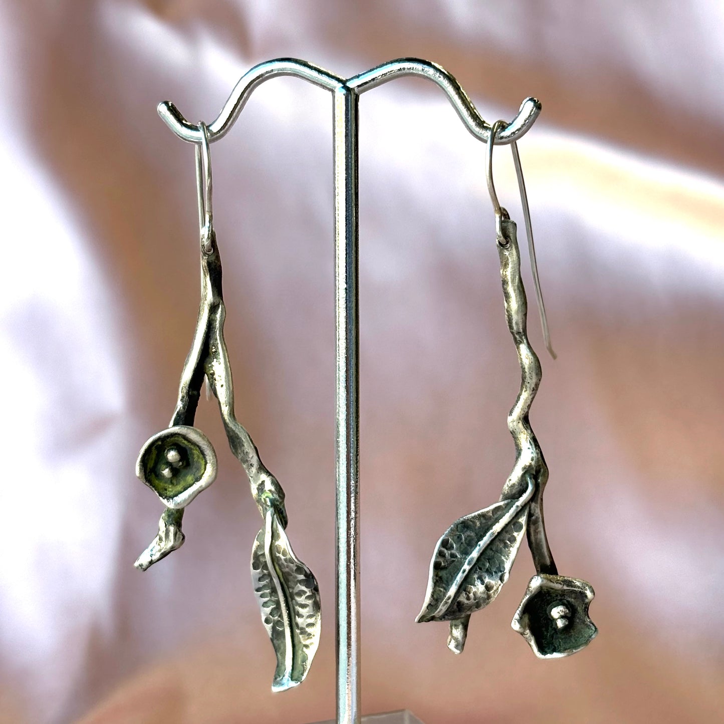 Galili Ellis, Flower and Leaf Twig Earrings