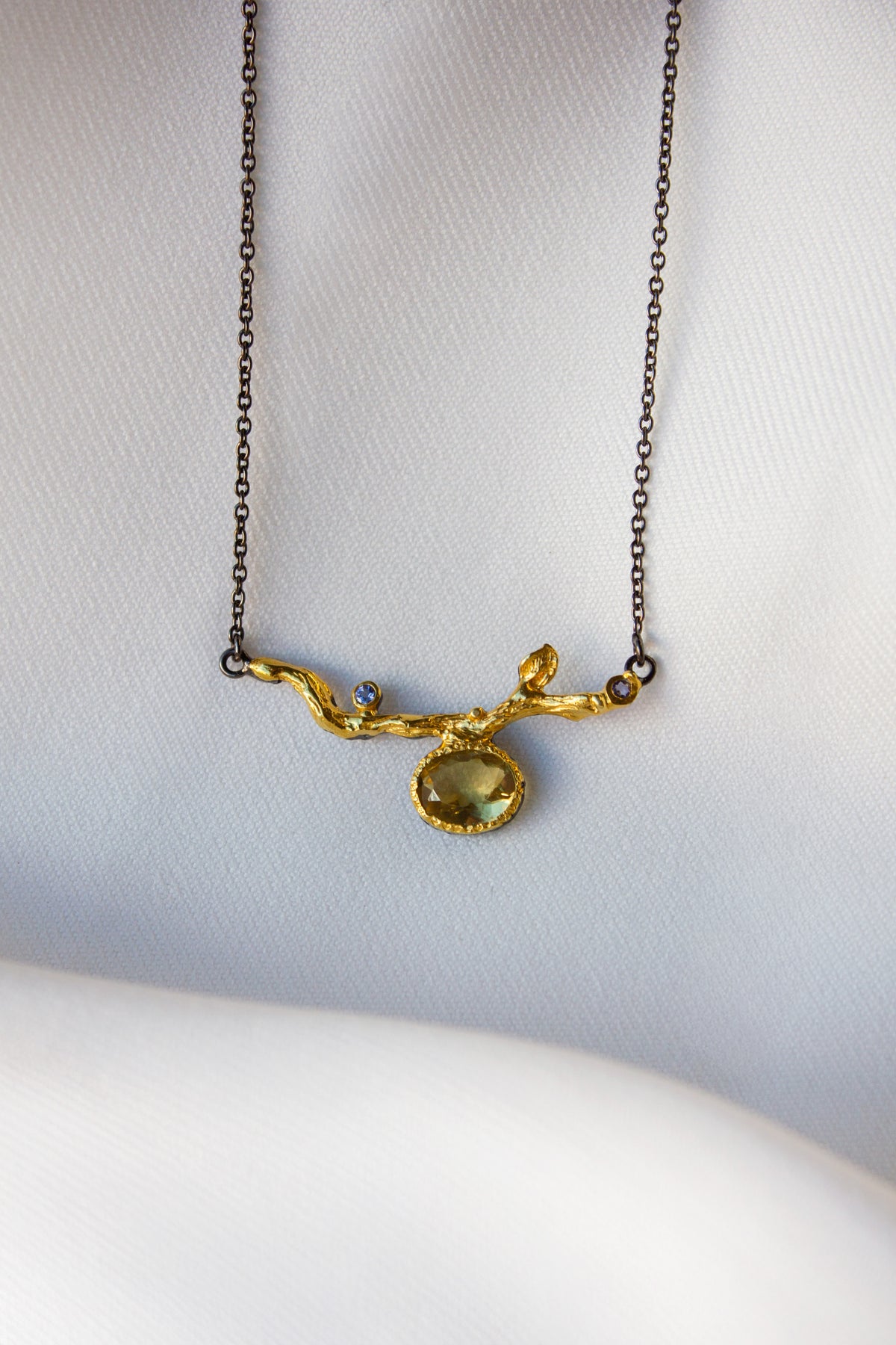 Out Designs, Gold Citrine Necklace-1