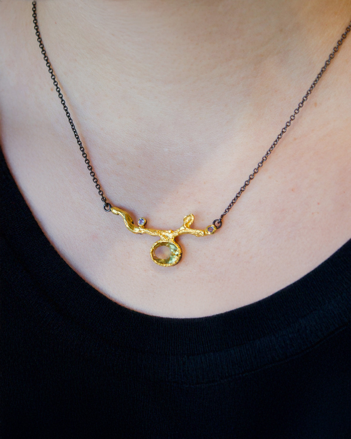 Out Designs, Gold Citrine Necklace-2