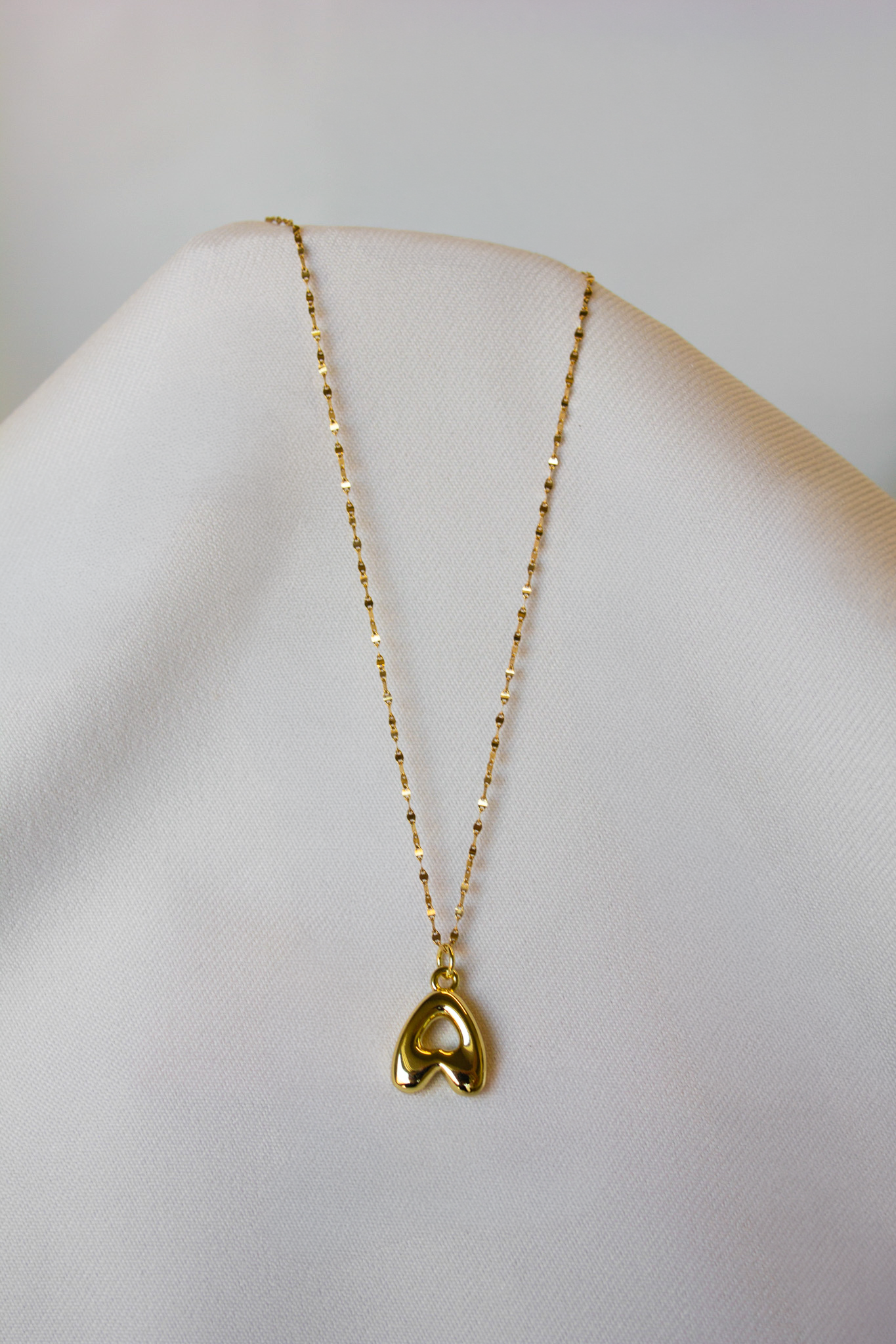 Hailey Jane, Super Puff 'A' Gold Necklace-1